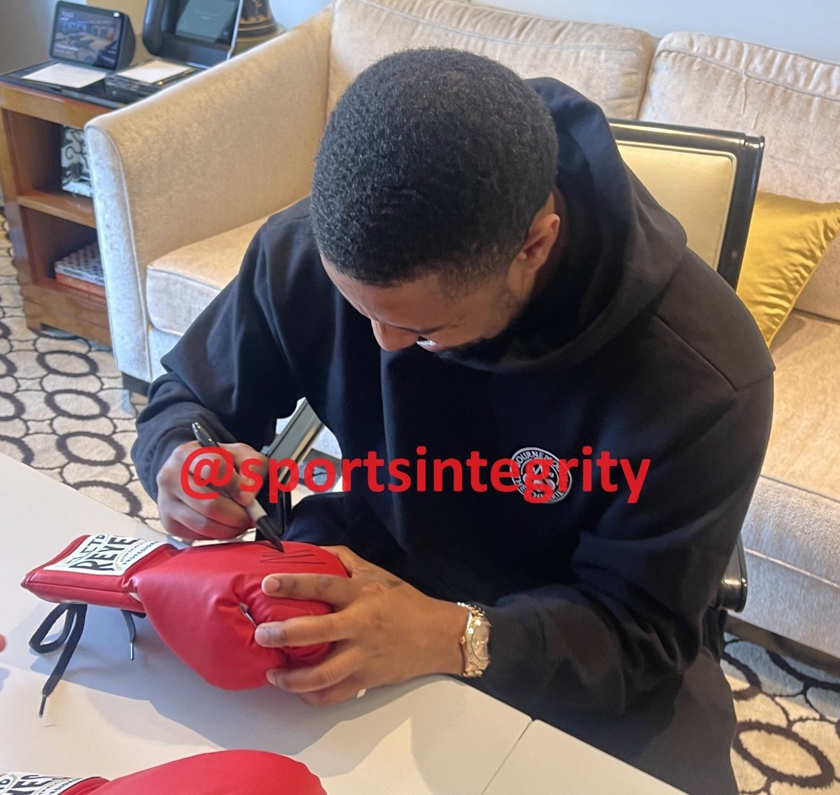 Michael B Jordan Creed Autographed Black Left Hand Cleto Reyes Boxing Glove - Authentic Signed Memorabilia for Boxing Fans & Collectors - Perfect for Display, Training, and Gifting