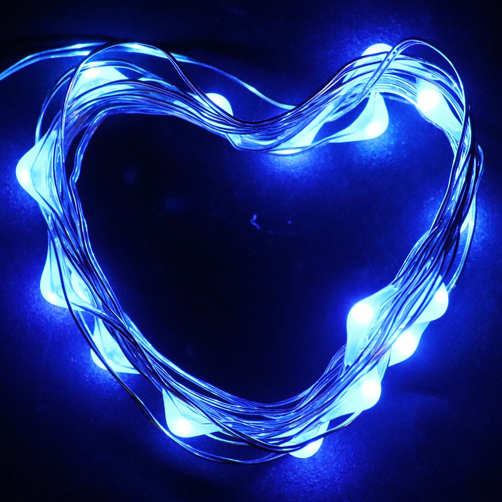 XUNATA 33ft LED String Lights with Remote Control - 100 LED 8 Modes Dimmable Outdoor Christmas Lights | Waterproof Copper Wire Fairy Lights for Holiday, Patio, Garden, Wedding & Party Decor (Blue)