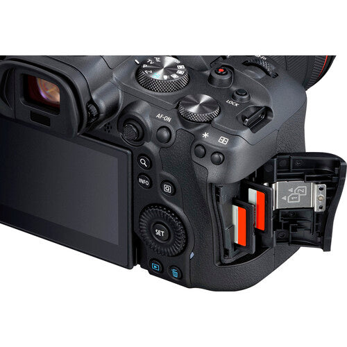 Canon EOS R6 Full Frame Mirrorless Camera with RF 24-105mm f/4-7.1 Lens Kit - Includes Monitor, Headphones, Mic, 2x64GB SD Cards, Case & Tripod - Perfect for Vlogging, Photography & Travel Videography