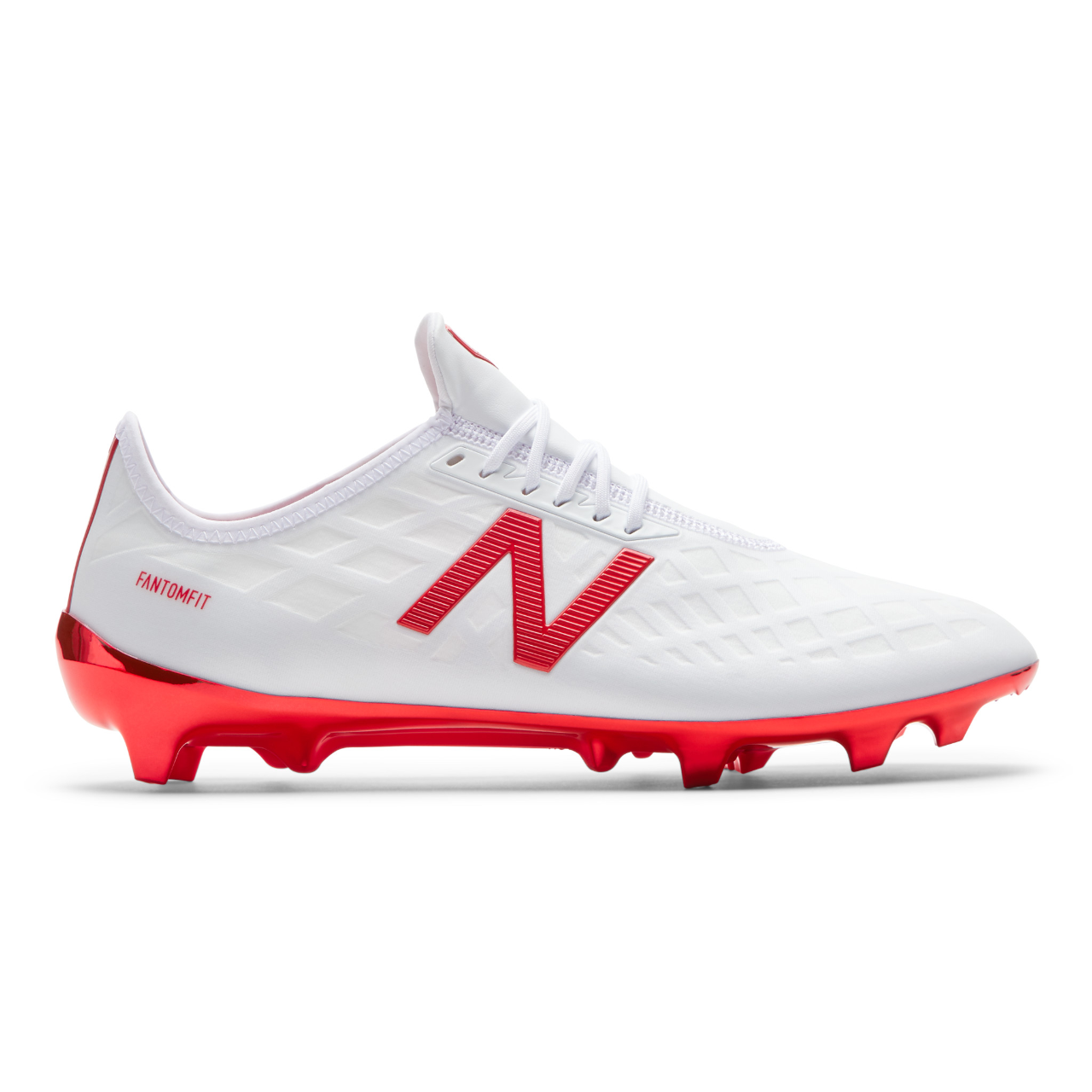 New Balance Furon 4.0 Pro FG Wide Soccer Cleats - White/Flame - Lightweight Football Boots for Men with Enhanced Grip - Perfect for Turf & Grass Fields