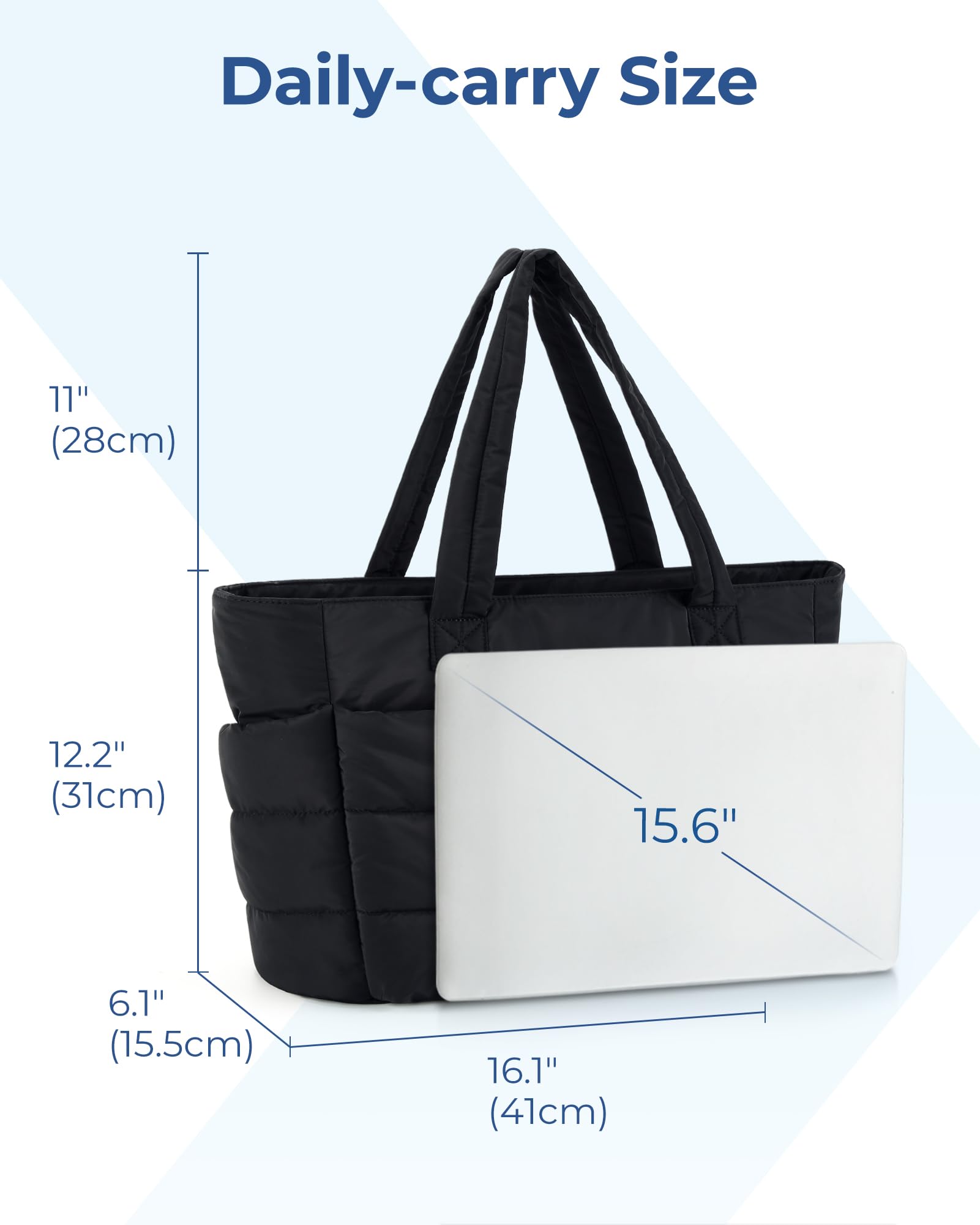 BAGSMART Lightweight Quilted Tote Bag for Women - Puffy Shoulder Handbag with Multiple Compartments | Perfect for Travel, Work, Shopping & Daily Use