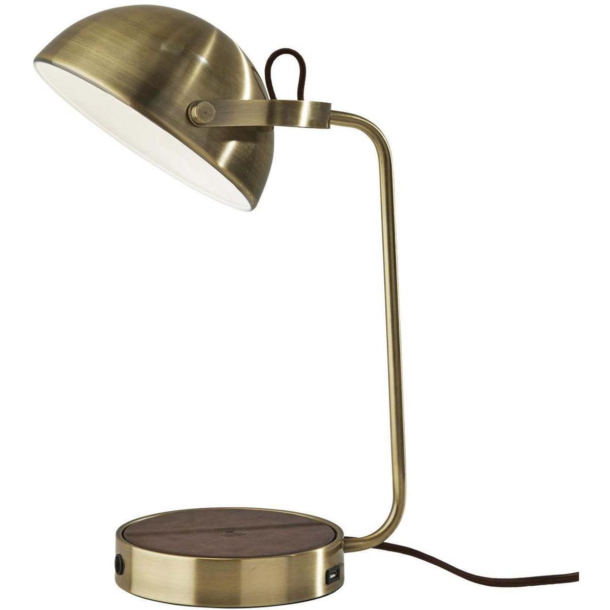 ADESSO Brooks AdessoCharge Wireless Charging Desk Lamp - LED Touch Control Night Light with USB Port for Bedroom, Office & Study Room - Perfect for Reading, Working & Phone Charging