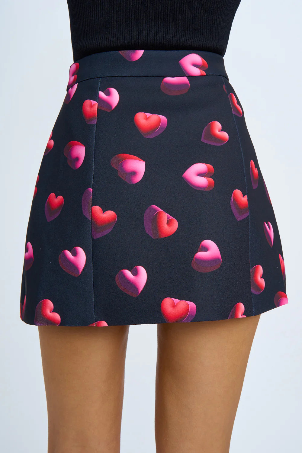 Bubble Heart Mini Skirt - Black, Red, Pink | Sexy A-Line Skater Skirt for Women | Perfect for Parties, Dates & Night Out