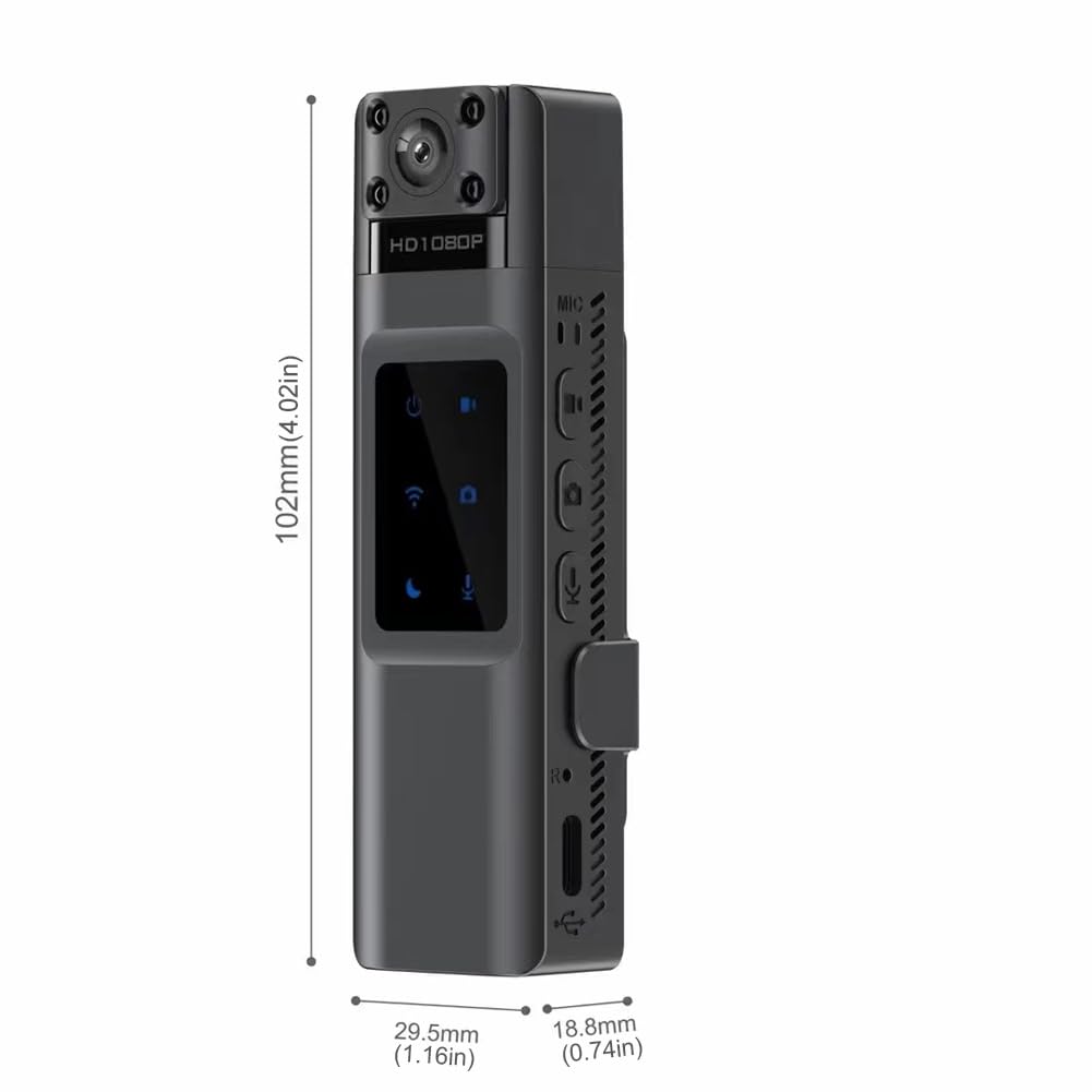 JUJNE 2 Pack HD 1080P Mini Spy Camera with Night Vision - Wireless Wearable Body Camera with Back Clip for Covert Recording, Home Security & Evidence Collection