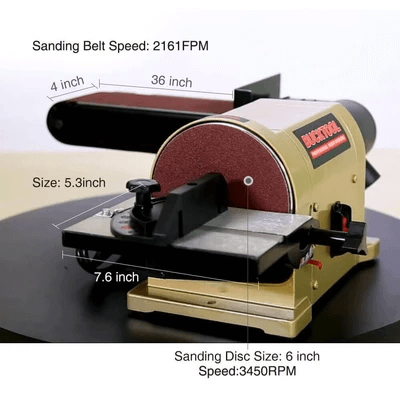 Bucktool BD4603 4x36 Inch Belt & 6 Inch Disc Sander Combo – Perfect for Woodworking, Metal Sanding & DIY Projects