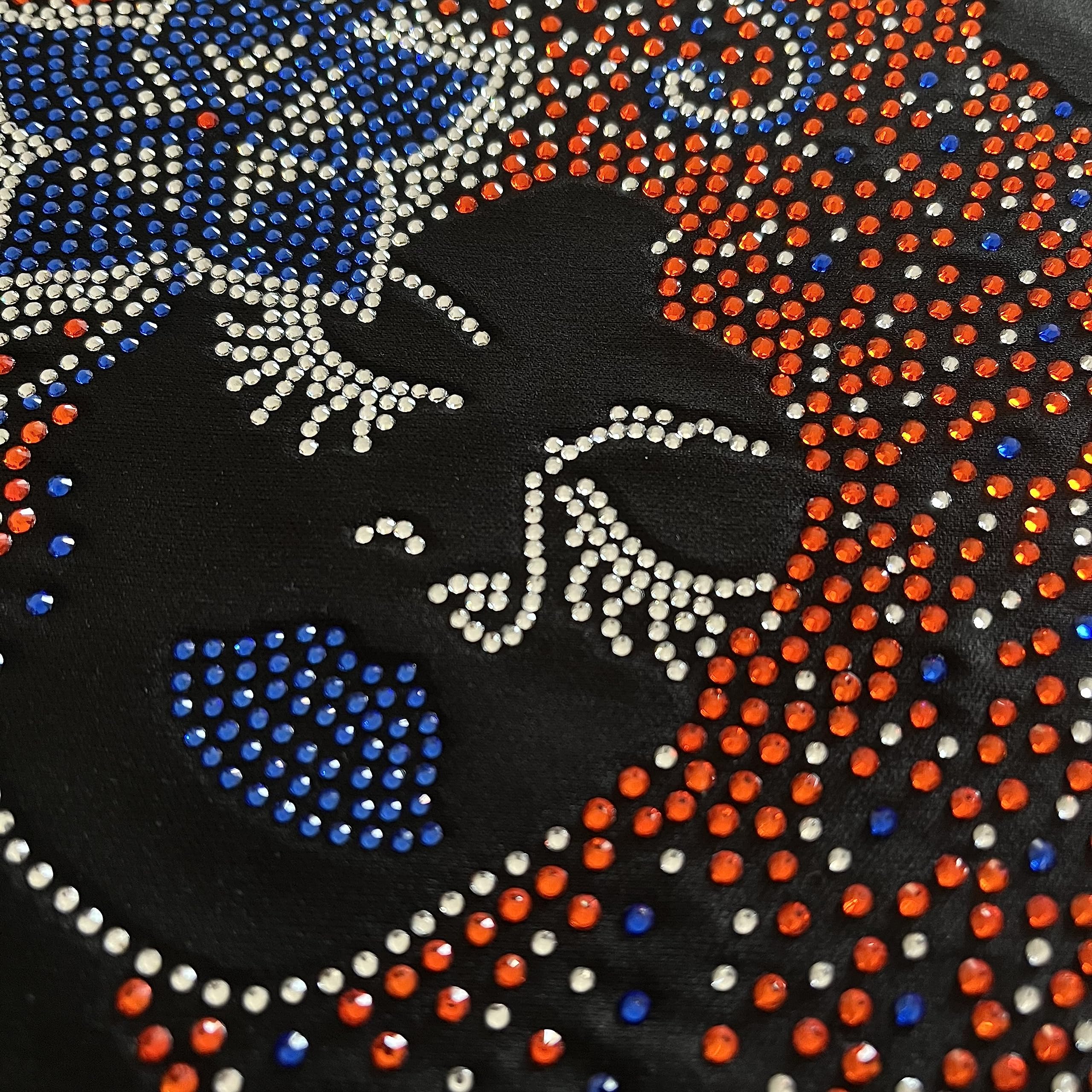 African American Woman Orange Hair Iron-on Rhinestone Design for T-Shirts, Hoodies & DIY Crafts | Perfect for Custom Apparel & Fashion Accessories