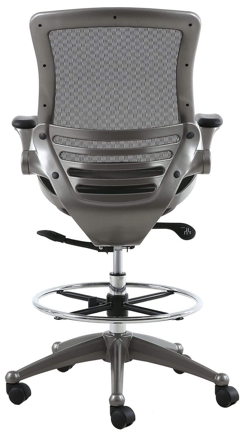 Harwick Evolve All Mesh Heavy Duty Drafting Chair - Ergonomic Adjustable Office Chair with Gunmetal Finish [2250D BK] for Architects, Designers & Home Office Workspaces