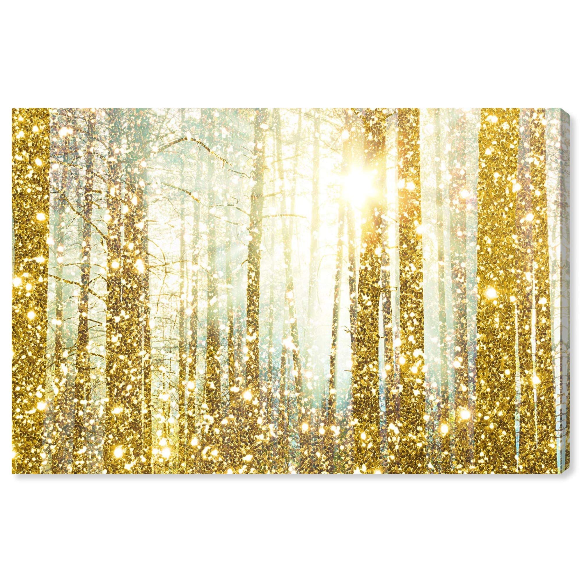Oliver Gal Artist Co. Magical Forest Nature Landscape Wall Art Canvas Print - 15x10 Inch Gold Framed Home Decor for Living Room, Bedroom & Office
