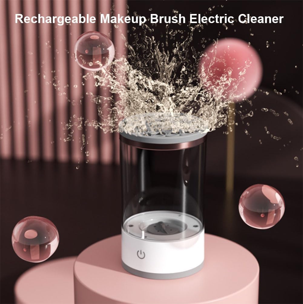 Electric Makeup Brush Cleaner Machine - Automatic Beauty Swirl Cosmetic Brush Cleaner for All Size Brushes (2PCS) - Perfect for Home Salon, Professional Makeup Artists & Travel Makeup Kits
