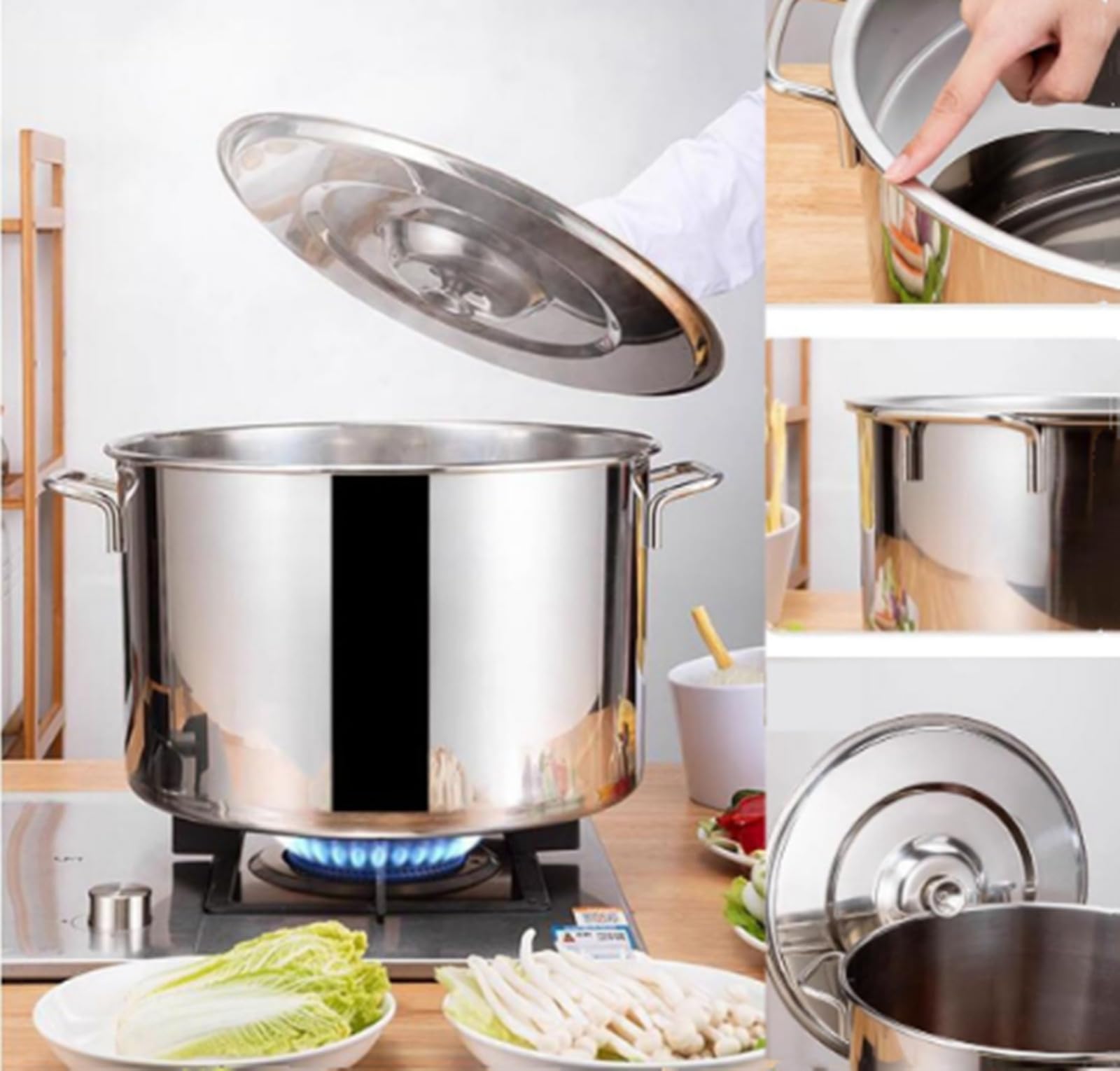 Stainless Steel Pasta Cooker with Strainer - 5-Piece Multipot Cooking Set with Stock Pot & Frying Pan - Perfect for Italian Cuisine, Family Dinners & Meal Prep