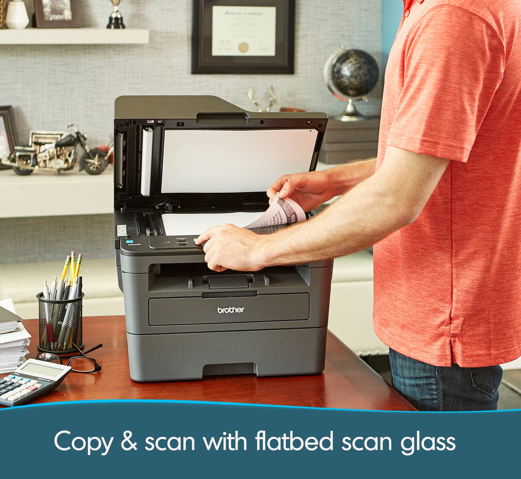 Brother DCPL2550DW Monochrome Laser Printer - Compact All-in-One Printer, Copier & Scanner with Wireless Connectivity, 4-Month Refresh Subscription Trial & Amazon Dash Replenishment Ready - Perfect for Home Office & Small Business Printing Needs