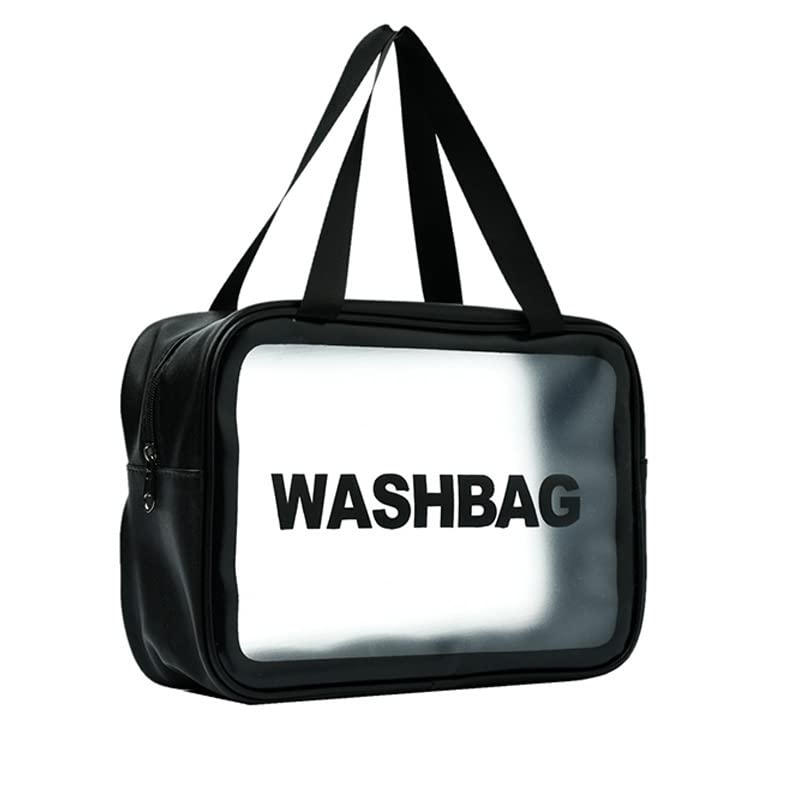 Bluwings Waterproof Hanging Toiletry Bag for Travel - Portable Cosmetic Organizer with Premium Zipper - Makeup Pouch & Wash Bag for Women, Men & Girls (Black) - Perfect for Camping, Gym & Airplane Carry-On