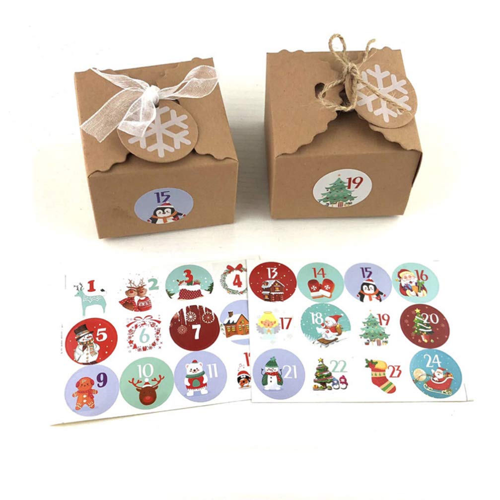 DIY Christmas Gift Box Kit - Craft Paper Boxes, Gift Tag Stickers & Supplies for Candy Cookie Box Making | Holiday Party Favors, Teacher Gifts & Home Decor