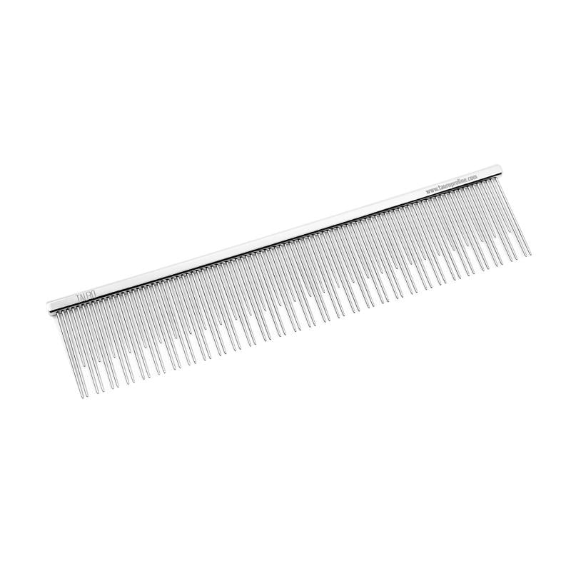Tauro Pro Line Double Teeth Metallic Comb for Men - Professional Styling & Grooming Tool for Hair Care and Beard Trimming