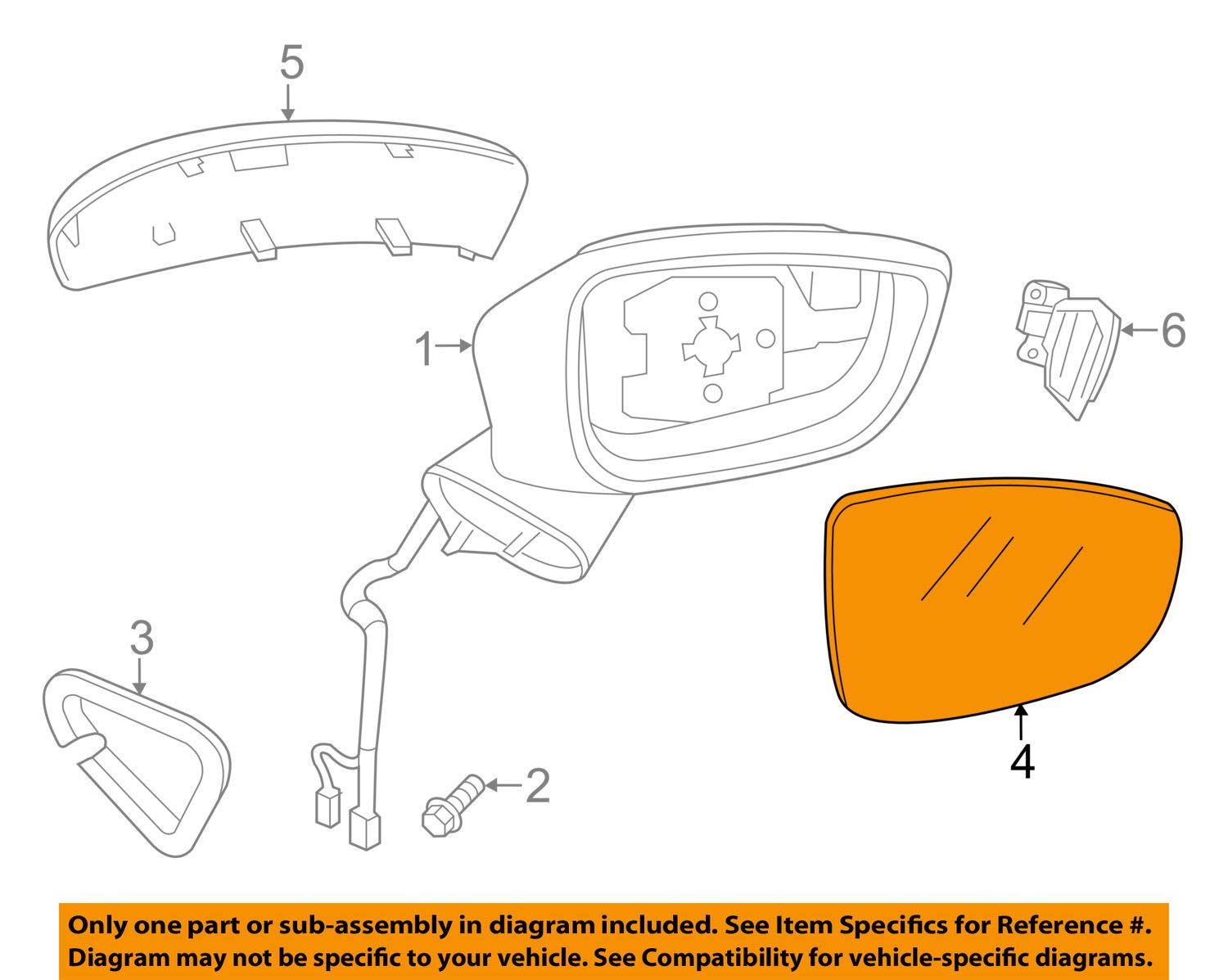 Mazda Mirror Glass Replacement - GJS1-69-1G1 - Compatible with Mazda Vehicles - Perfect for Side Mirror Repair & Replacement