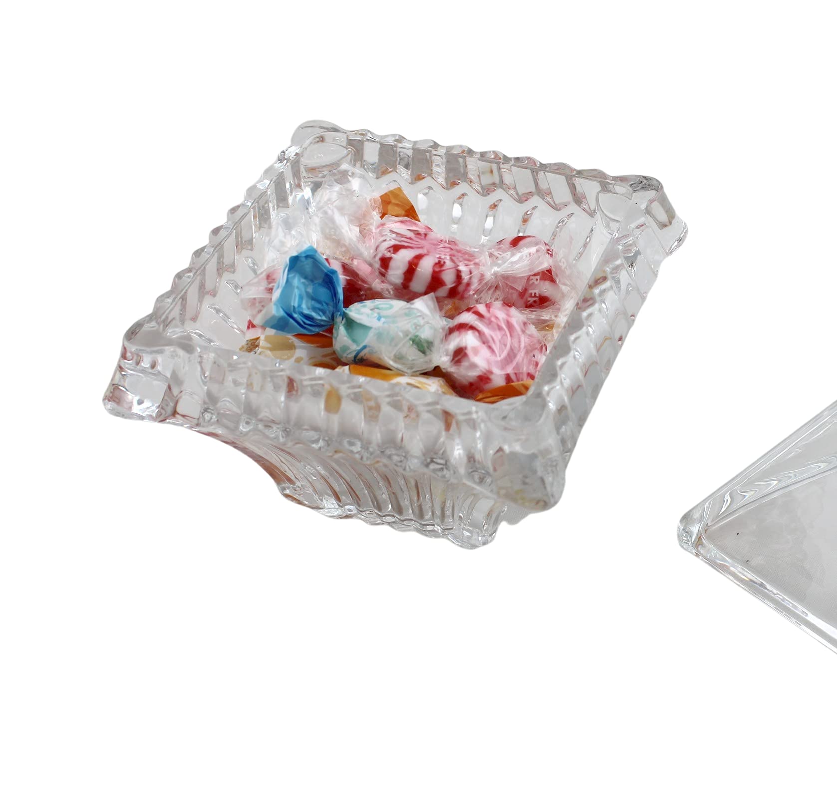 Premium Glass Candy and Sugar Bowl with Lid - 5.25