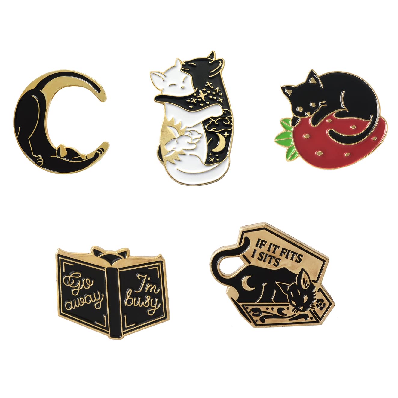 Stylish Cat Hug Book Enamel Brooch Pins for Women, Girls & Kids - Cute Cartoon Animal Lapel Pins for Backpacks, Clothing, Bags & Jackets - Perfect for School, Work & Everyday Fashion Accessories