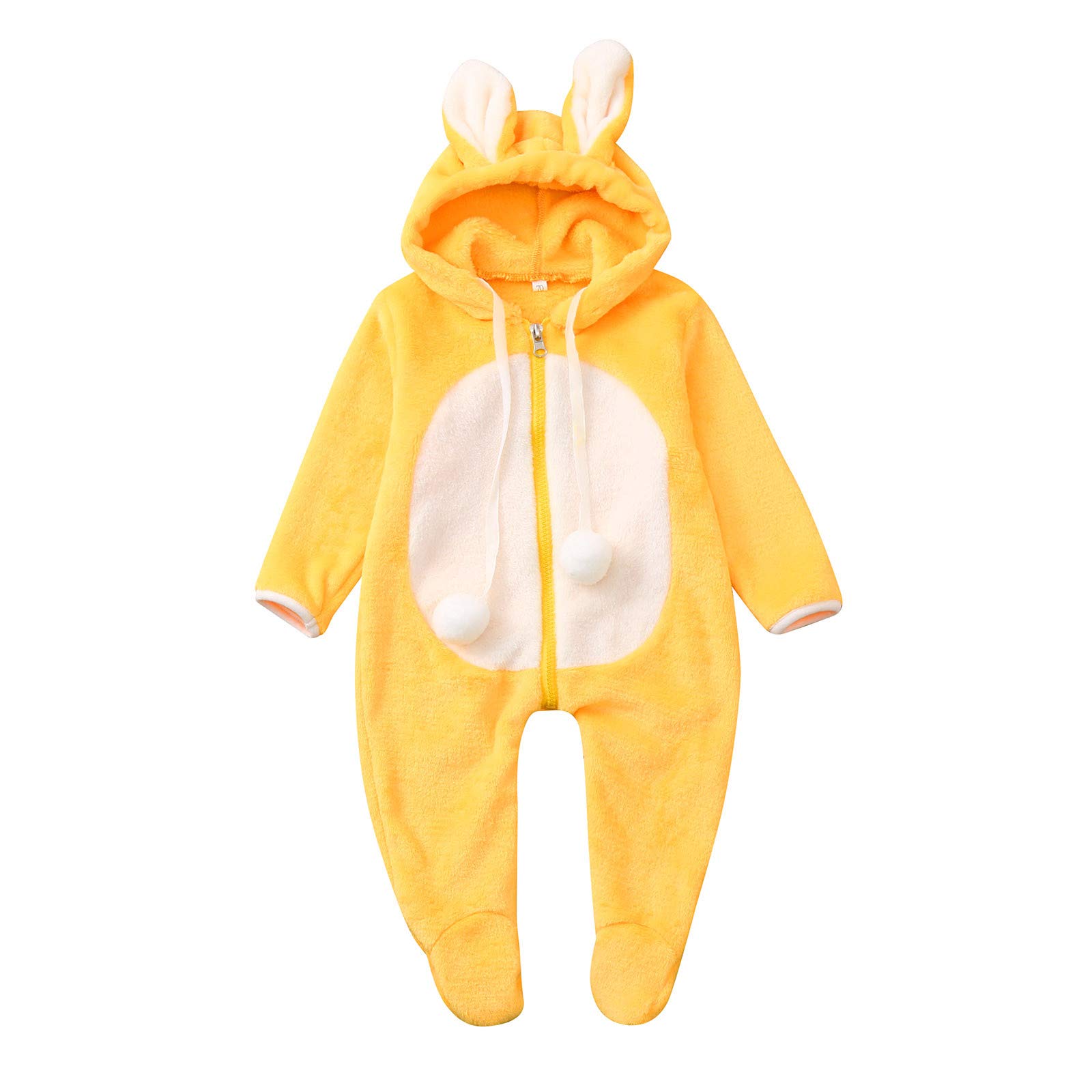 FWAY89 Winter Fleece Jumpsuit for Newborn Baby Boys & Girls - Warm Cute Ear Romper Outfit for Toddlers | Perfect for Cold Weather, Outdoor Play & Photo Shoots