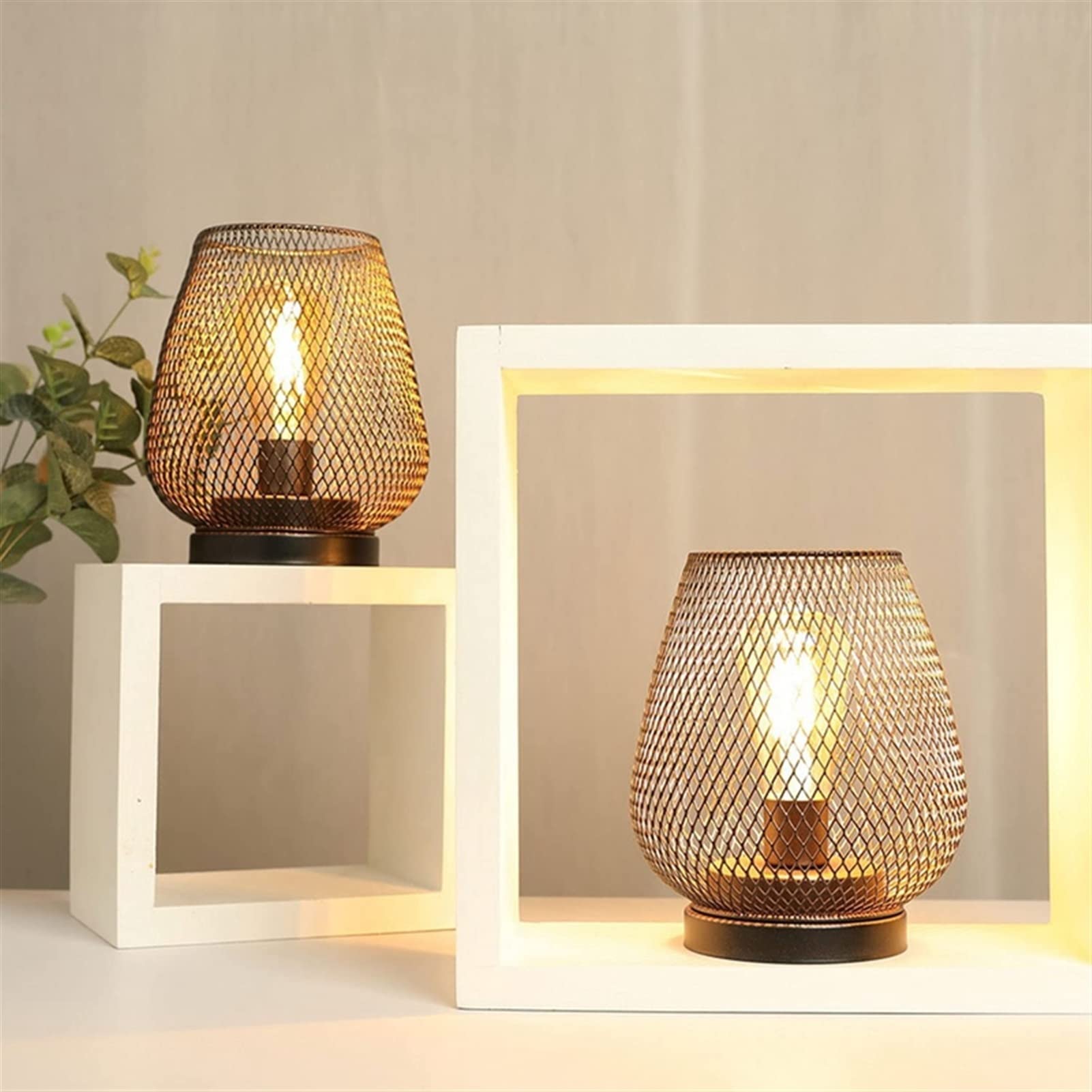 Nordic Industrial Style Birdcage LED Desk Lamp - Decorative Iron Wire Mesh Table Lamp for Bedroom, Living Room & Office (Black) | Perfect for Reading, Working & Night Light Use