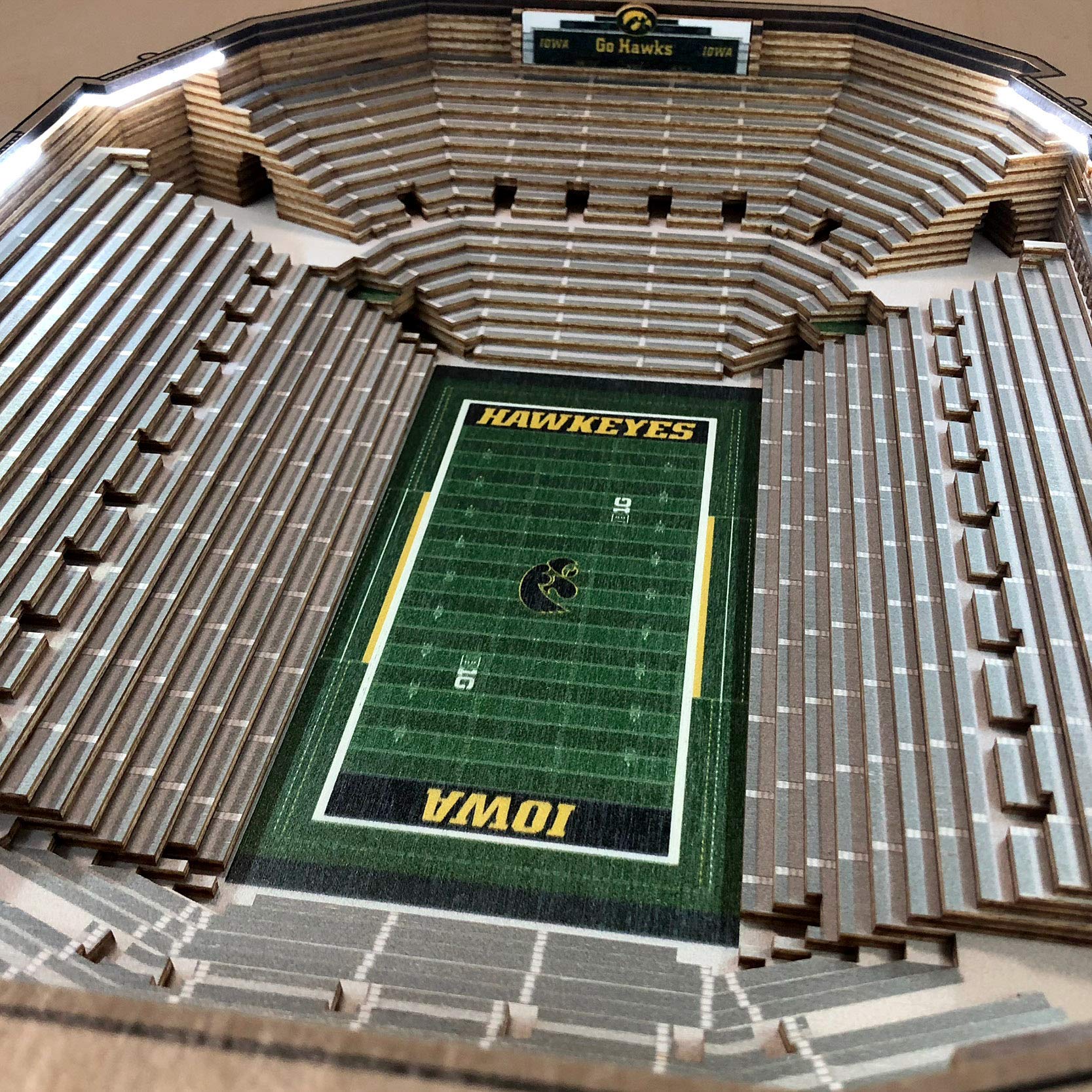 YouTheFan NCAA 25-Layer 3D StadiumView LED Lighted End Table - Perfect for Game Room Decor, Sports Fan Gifts, and College Football Themed Home Accessories