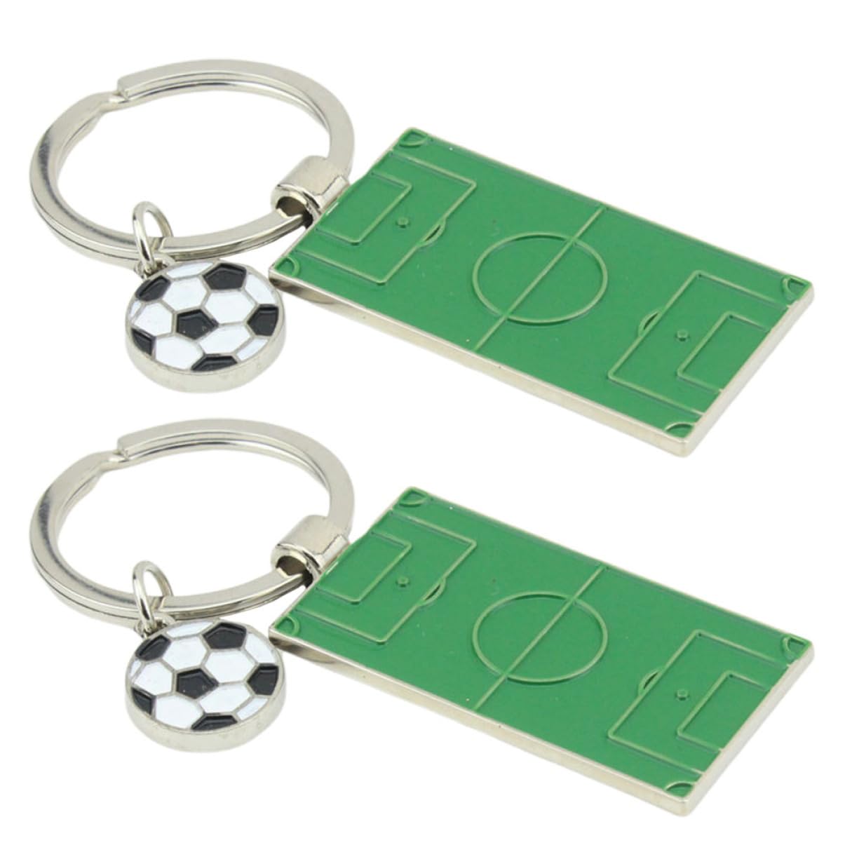 NAMOARLY 2-Pack Football Field Pendant Keychain - Durable Zinc Alloy Mini Keyring for Soccer Fans - Unique Sports Gift for Men & Women - Perfect for Game Day, Backpacks, and Car Keys