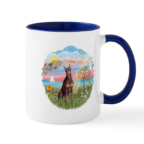White/Navy Inside - Angelstar Red Doberman Mug