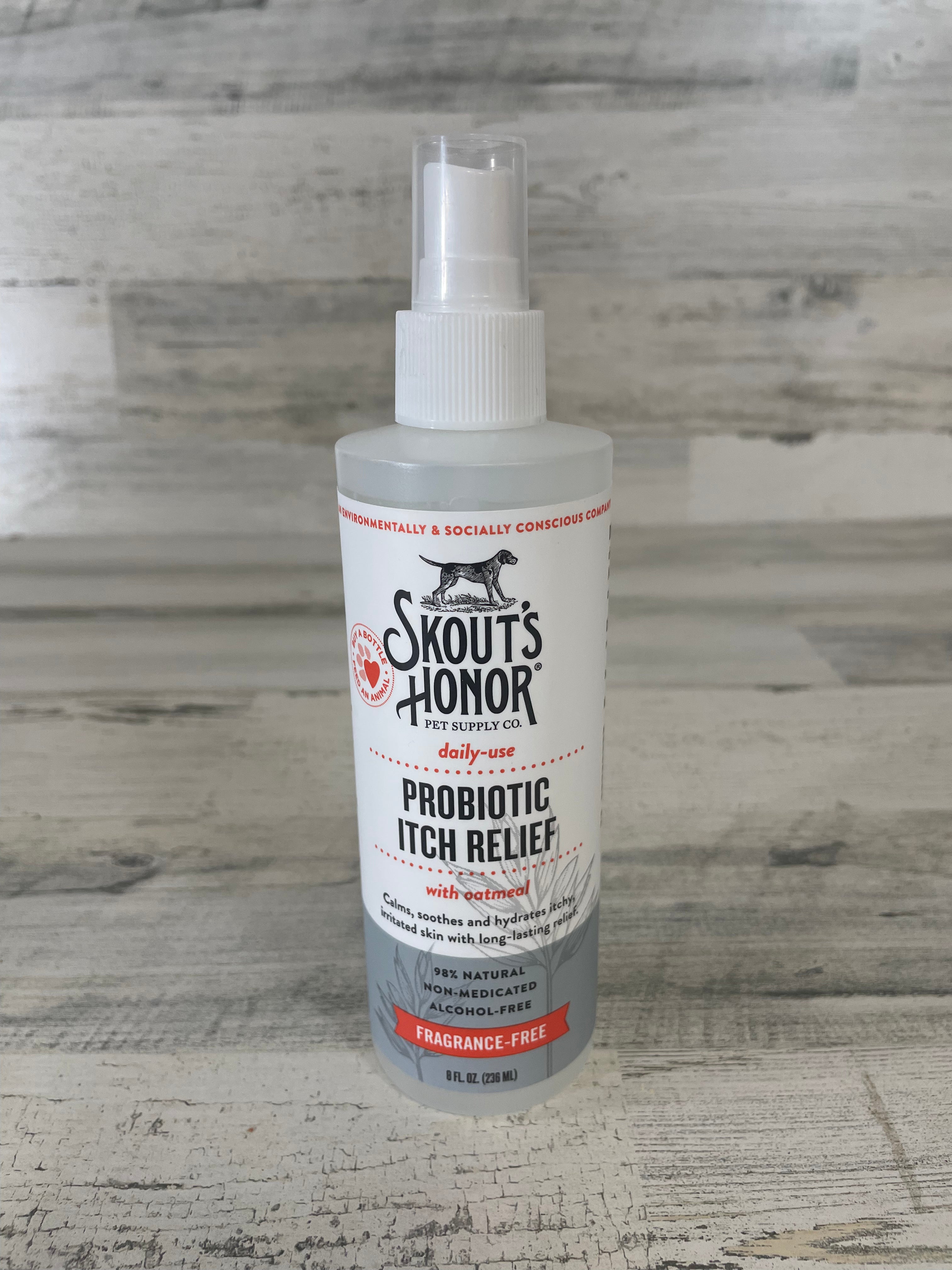 Skout’s Honor Probiotic Itch Relief Spray for Dogs - Soothes Skin Irritations & Allergies | Vet-Recommended Formula for Hot Spots, Dry Skin & Seasonal Allergies | Perfect for Daily Use & Grooming Sessions