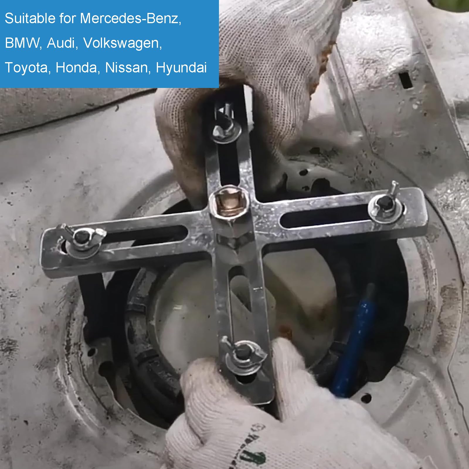 Universal Fuel Pump Removal Tool - Adjustable 4 Jaw Fuel Tank Lock Ring Spanner (2.16