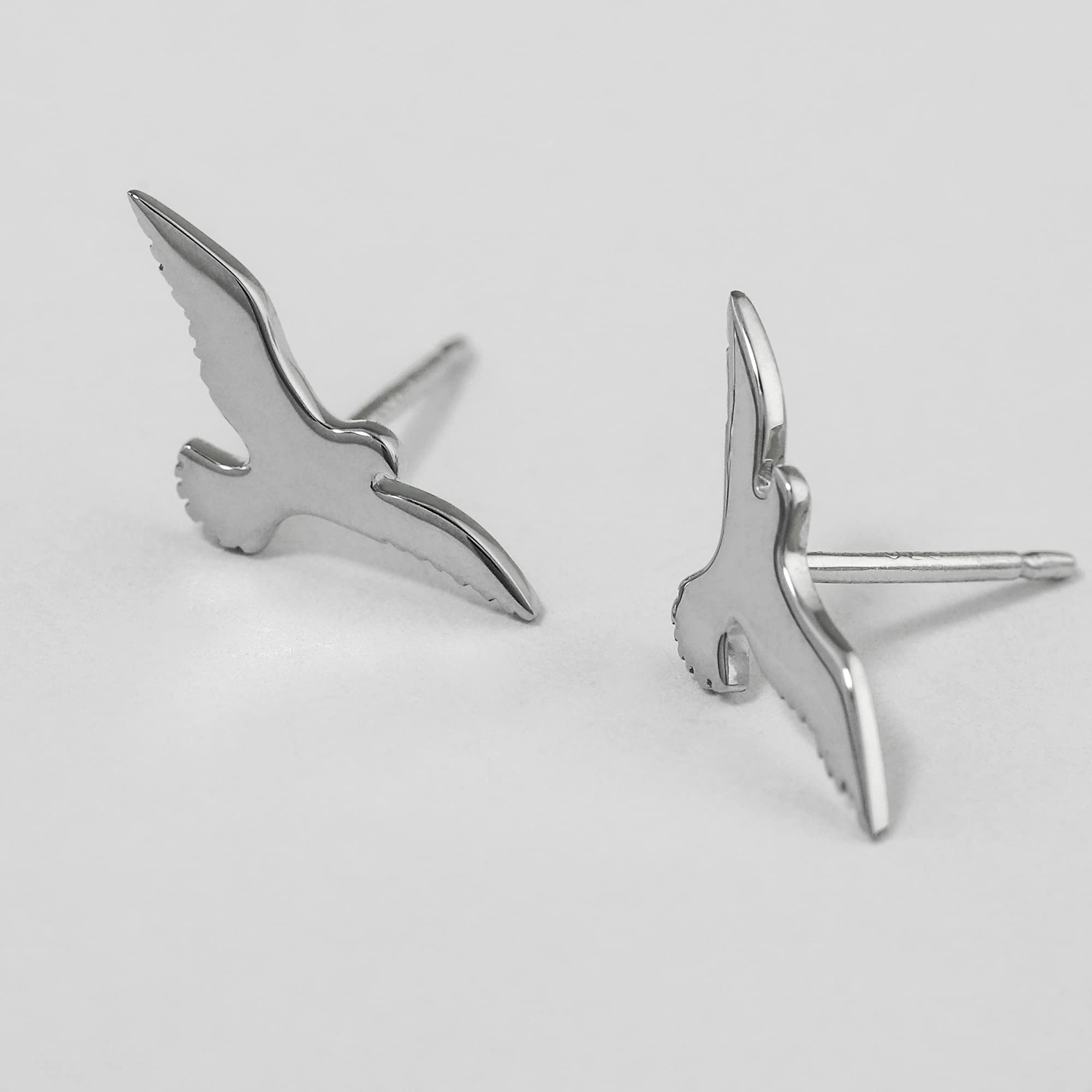 Sterling Silver Soaring Eagle Bird Silhouette Stud Earrings for Women | Boma Jewelry | Perfect for Everyday Wear, Gifts & Special Occasions