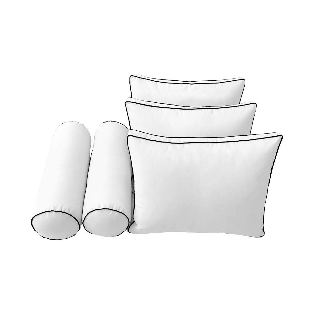 Prolinemax Outdoor Style 3 Twin-XL Daybed Mattress Cover with Contrast Trim - Fitted Bolster Pillow Sheet AD106 - Perfect for Patio Furniture, Sunroom Decor & Guest Bedding