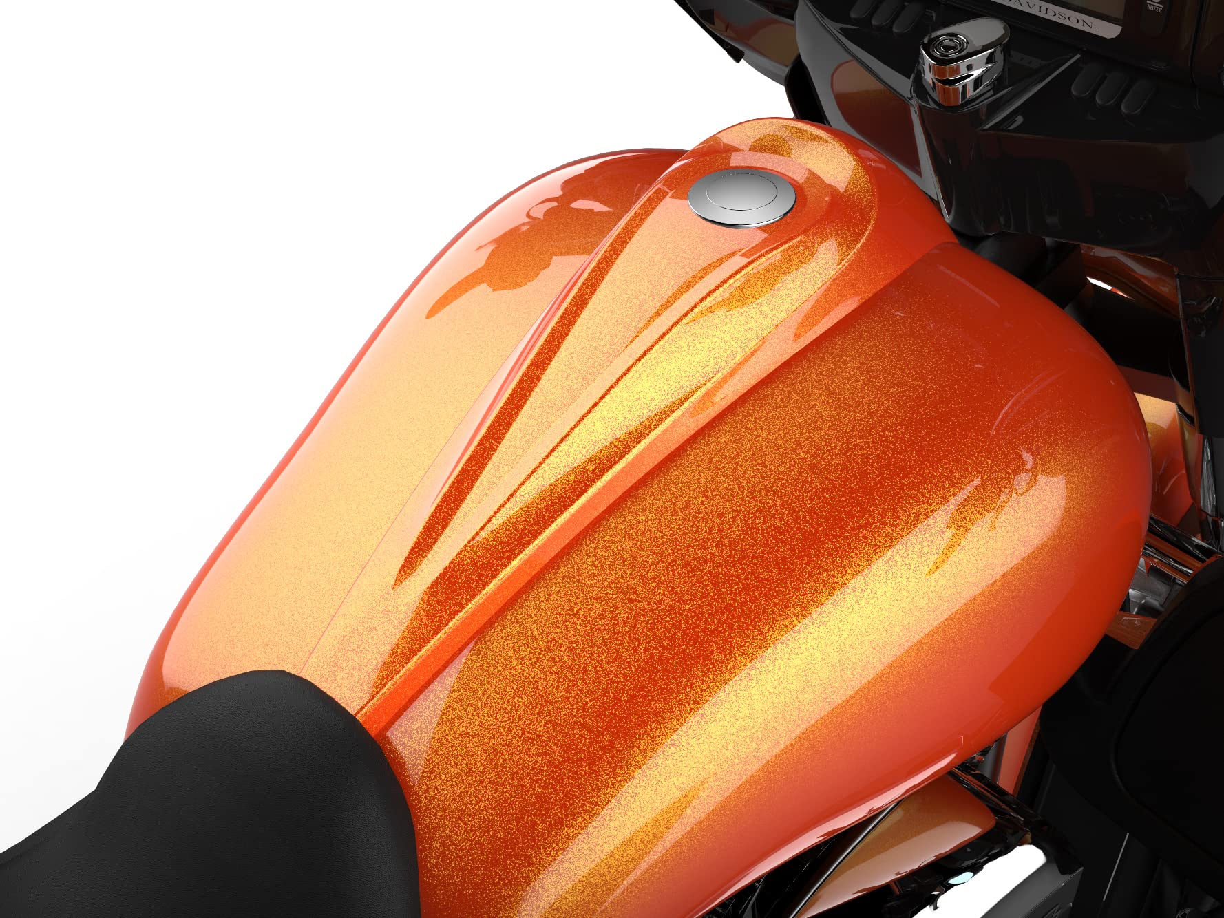 Low-Profile Harley Tank Dash Console & Chrome Gas Cap for 2008-2021 Touring Street Glide Road Glide - Tequila Sunrise Color | Perfect for Motorcycle Customization & Long-Distance Riding