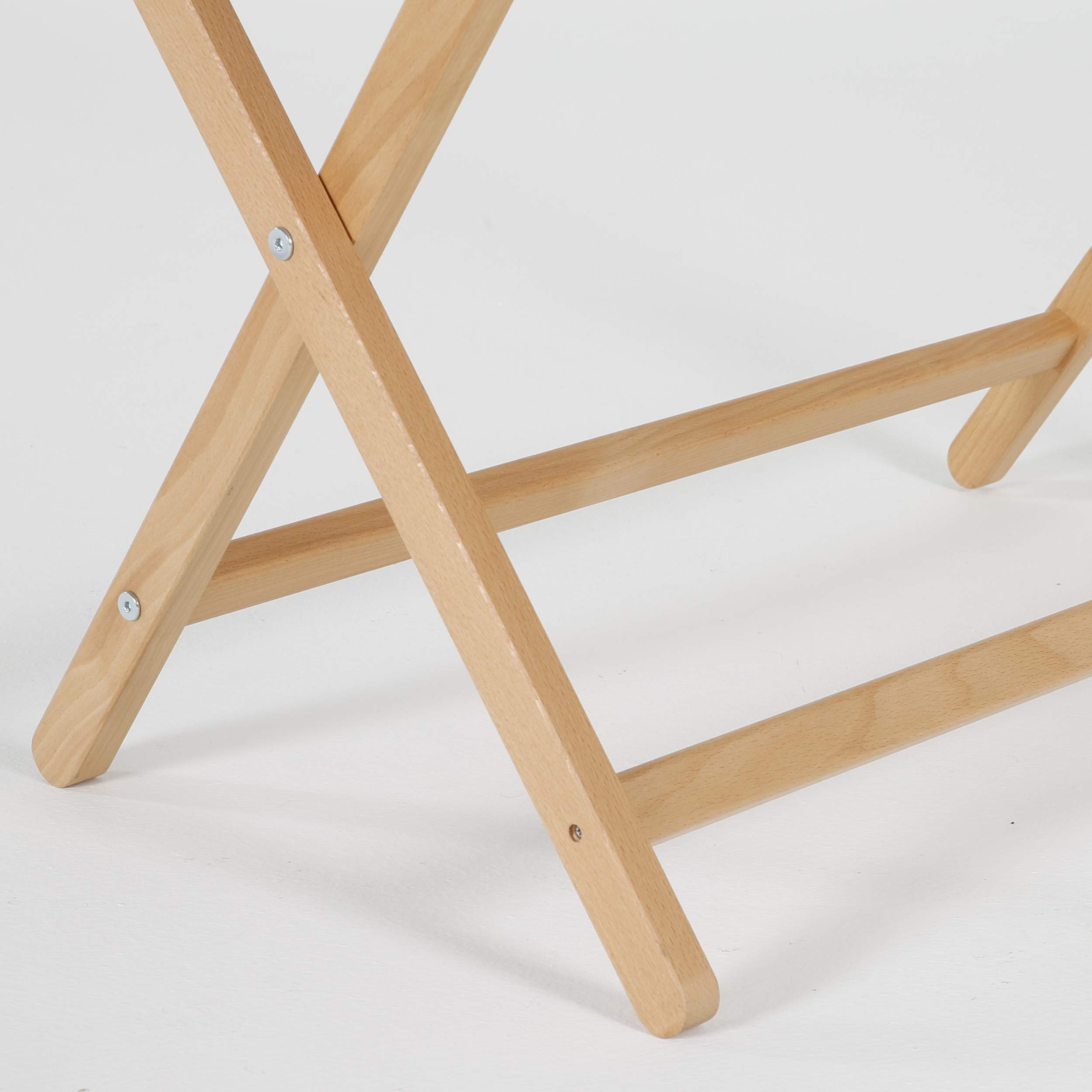 Beech Wood Folding Luggage Rack with Woolen Strips - Heavy Duty 200 lbs Capacity Suitcase Stand (18x30 Inches) - Natural Wood for Home, Hotel, Gym, Spa & Guest Room - Perfect for Travel Storage & Organization
