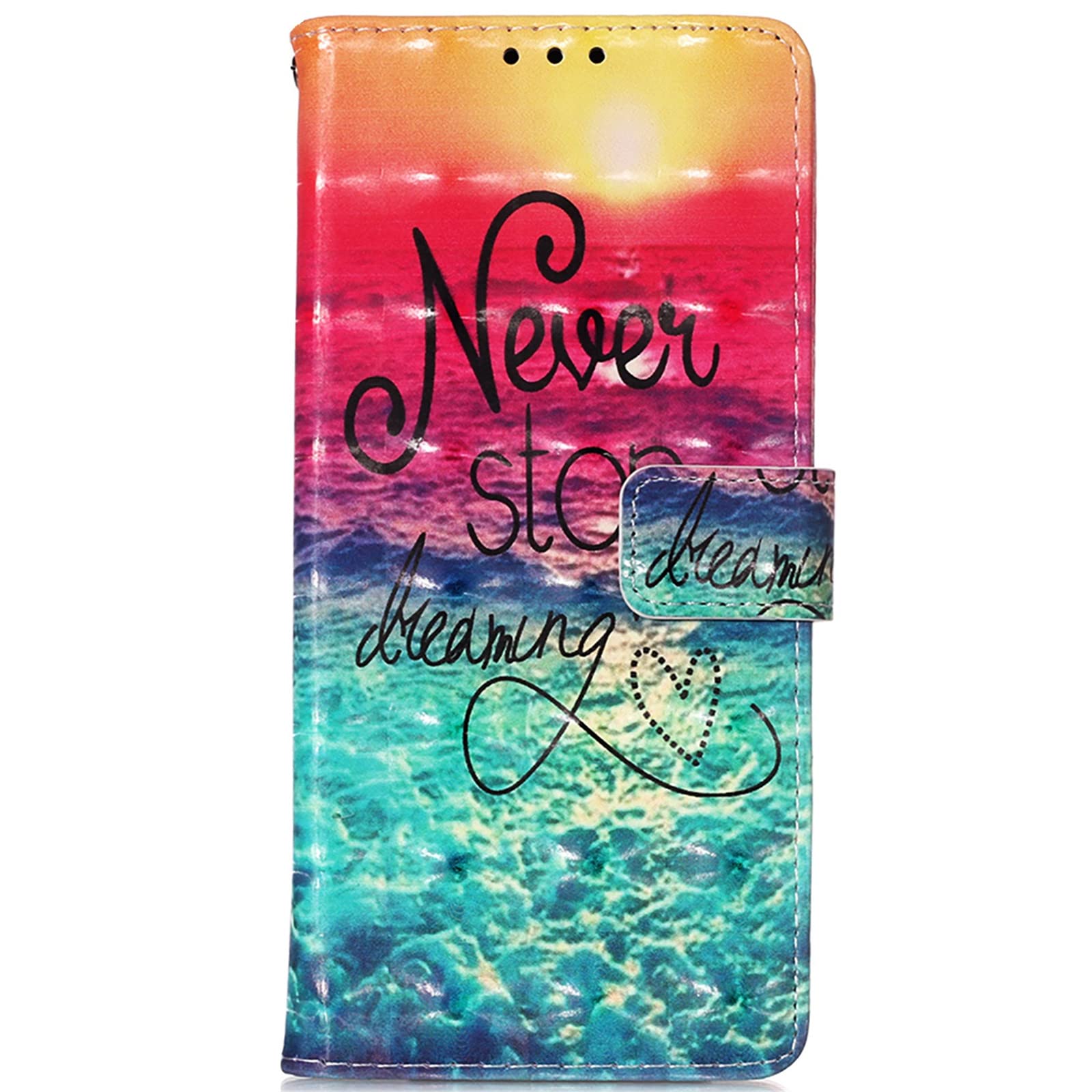 XYX Wallet Case for Samsung Galaxy A71 SM-A715 - PU Leather Wallet Cover with Colored Dreaming Design | Perfect for Daily Use, Travel & Business (Never Stop Dreaming)