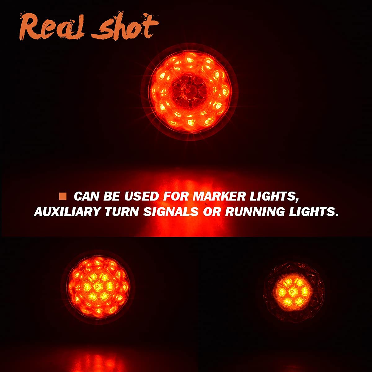 TUINCYN Universal 12V Motorcycle LED Turn Signal Lights - Amber Front & Red Rear Bullet Blinkers with Braking Function (2-Pack) - Durable Replacement for Motorbike Running Lights | Ideal for Harley, Cruiser, and Street Bike Safety Upgrades
