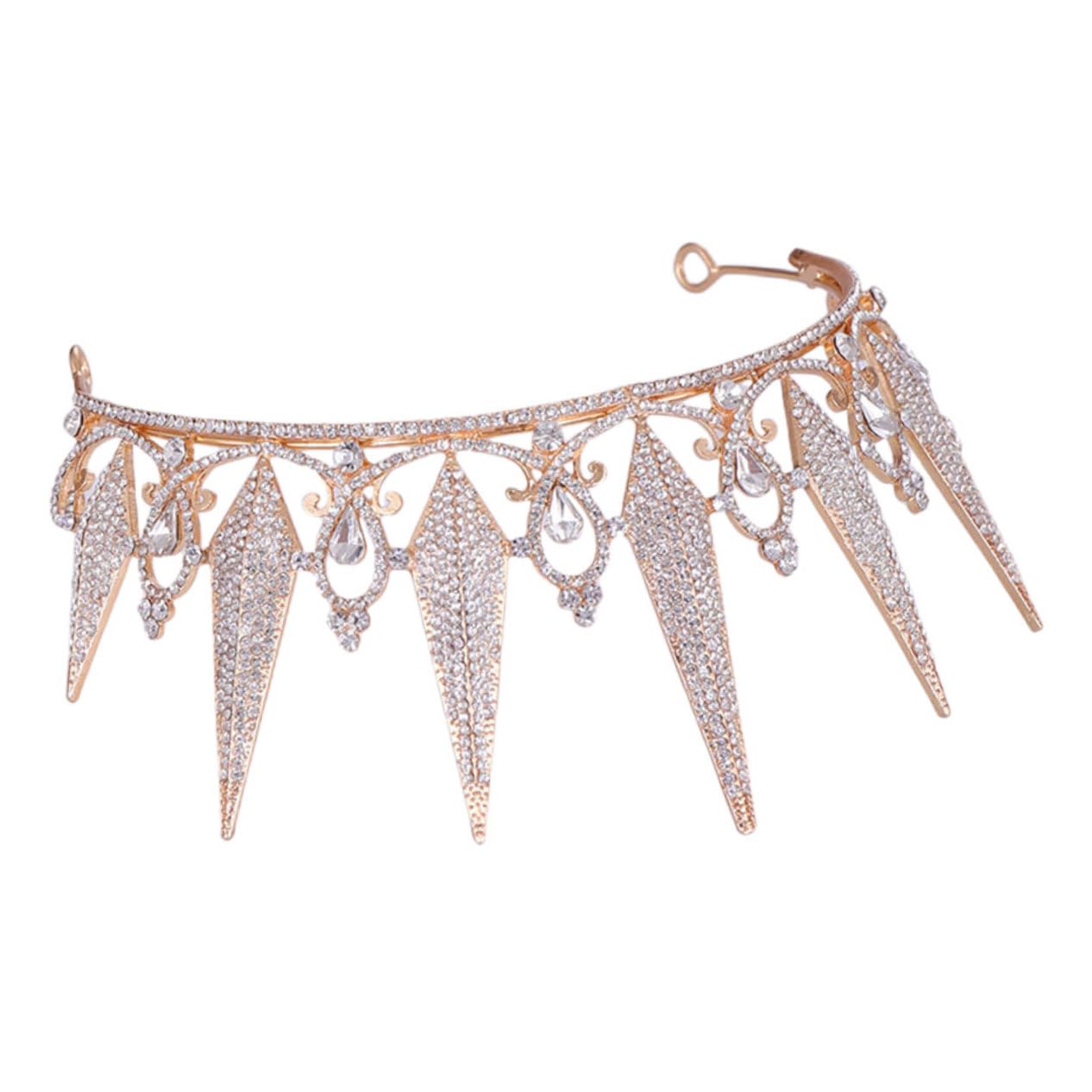 FOMIYES 4pcs Rose Gold Rhinestone Tiara Set - Elegant Bridal Crown for Women, Wedding Headdress, Birthday Party Decor, Bride Accessories | Perfect for Bridal Showers, Bachelorette Parties & Special Occasions
