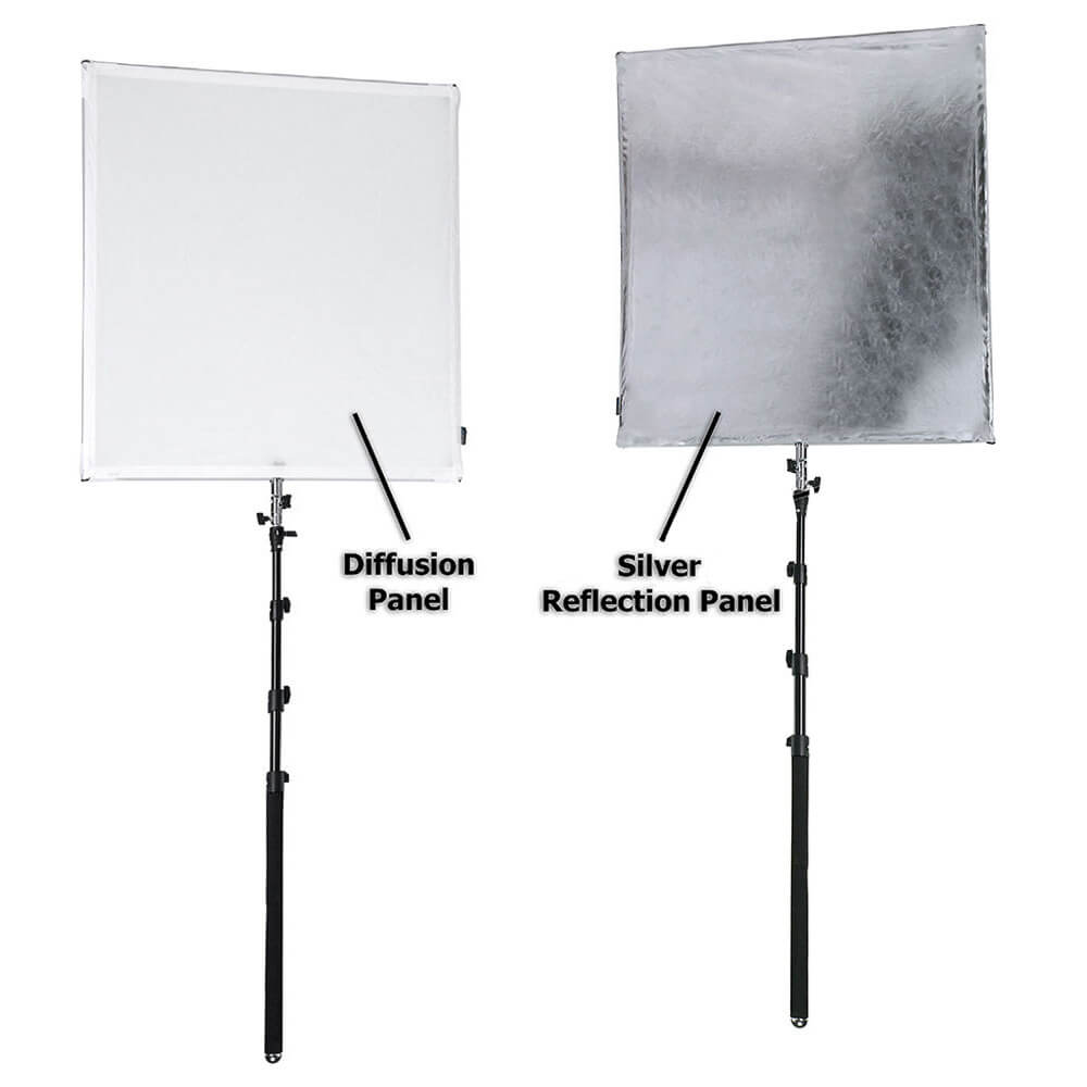 35.4x35.4 Inch Foldable Scrim Diffuser Panel with C Stand - Professional Photography Lighting Equipment for Studio, Portrait & Video Shooting
