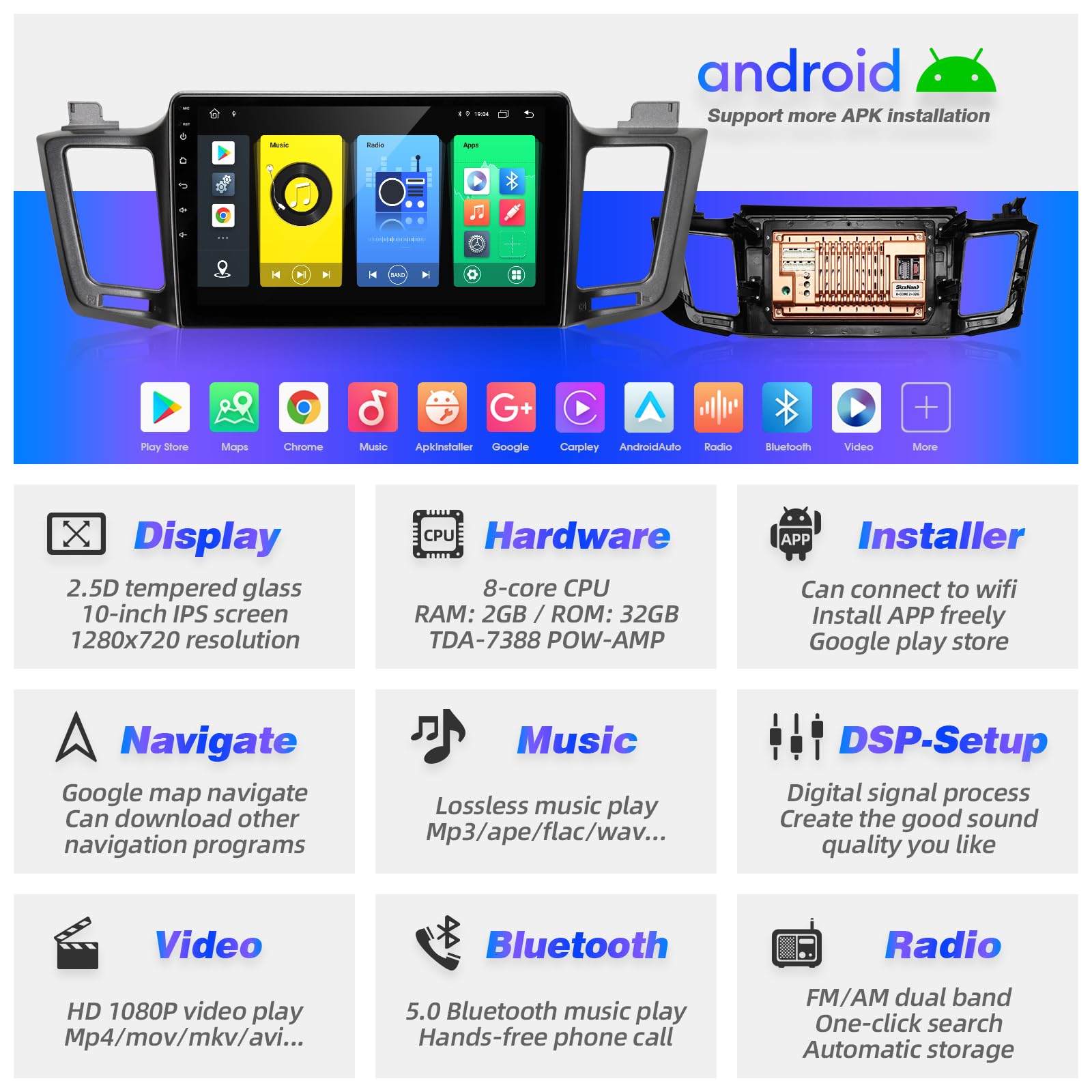 Upgrade Android Car Stereo for Toyota RAV4 2013-2018 | 9