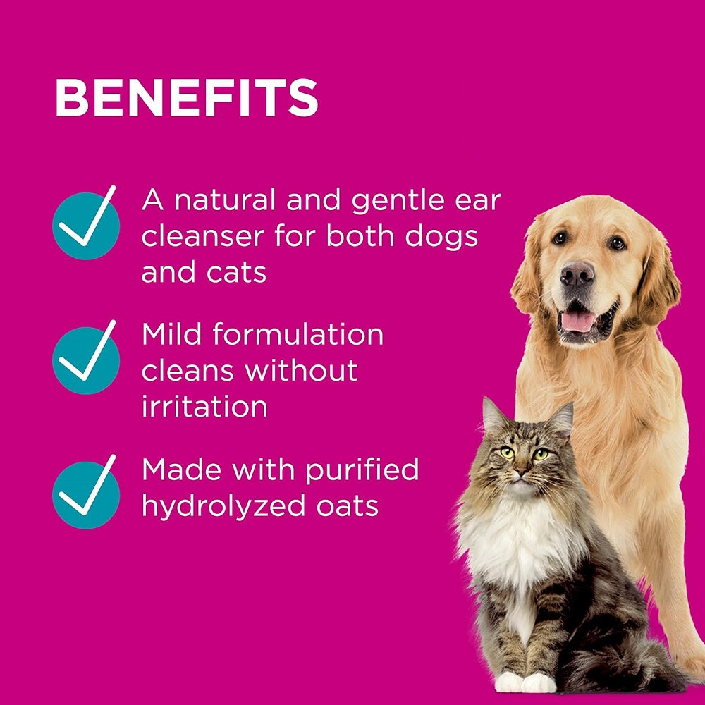 Gentle Ear Cleaner for Dogs and Cats - Safe & Effective Pet Ear Cleaning Solution | Perfect for Regular Ear Care & Wax Removal at Home