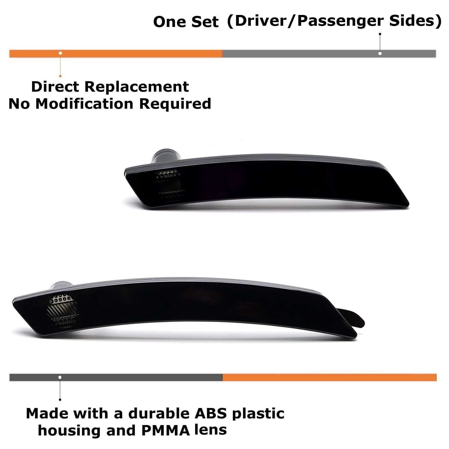 4pc Set Smoked Lens Wheel Arch Side Marker Lamps for 2007-2013 Gen2 MINI Cooper | Enhanced Visibility & Style Upgrade | Perfect for Night Driving & Custom Car Modifications