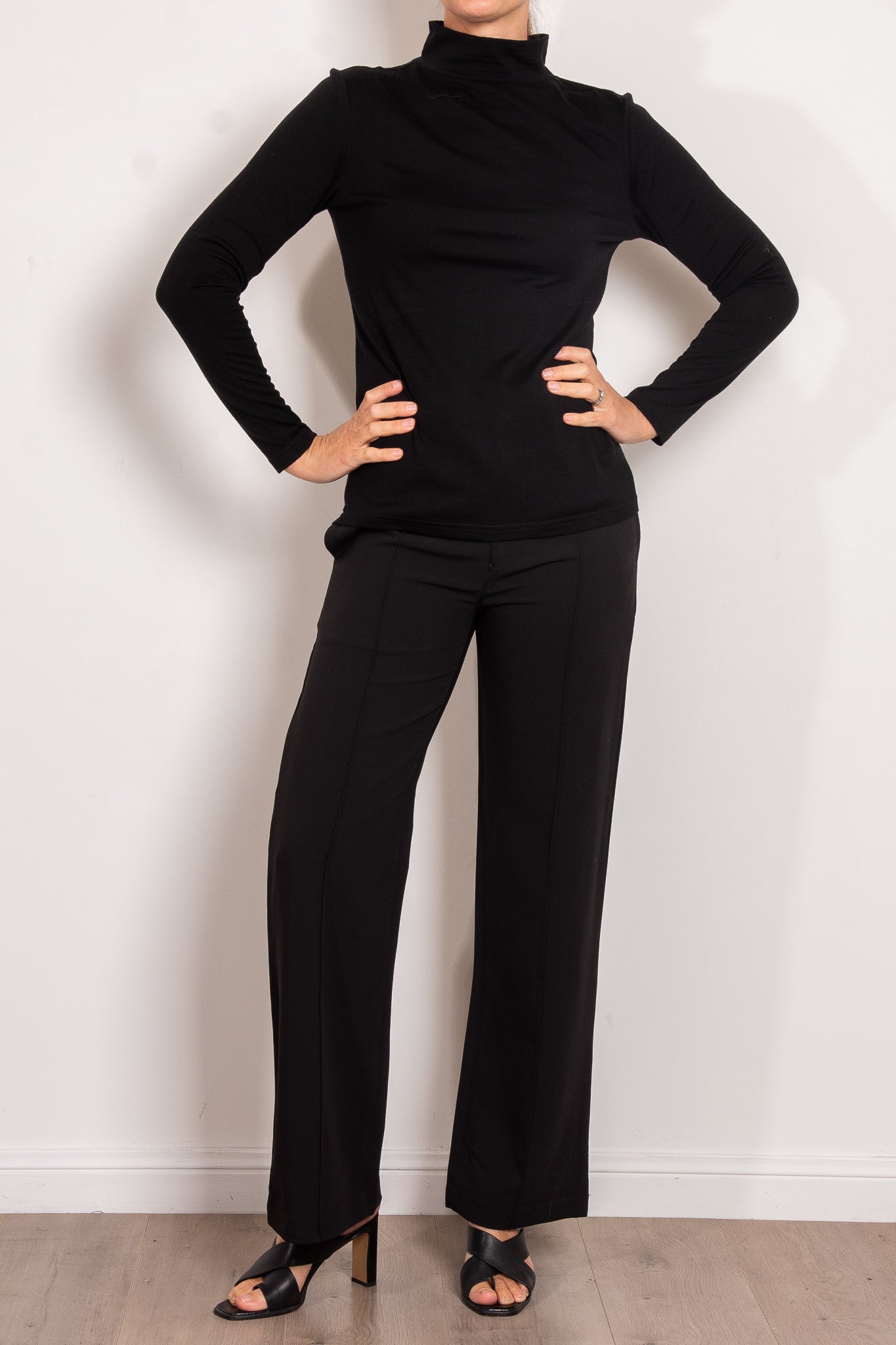 Vassalli Women's Wide Leg Ponte Dress Pants - Comfortable Stretch Work Pants for Office & Business Casual Wear