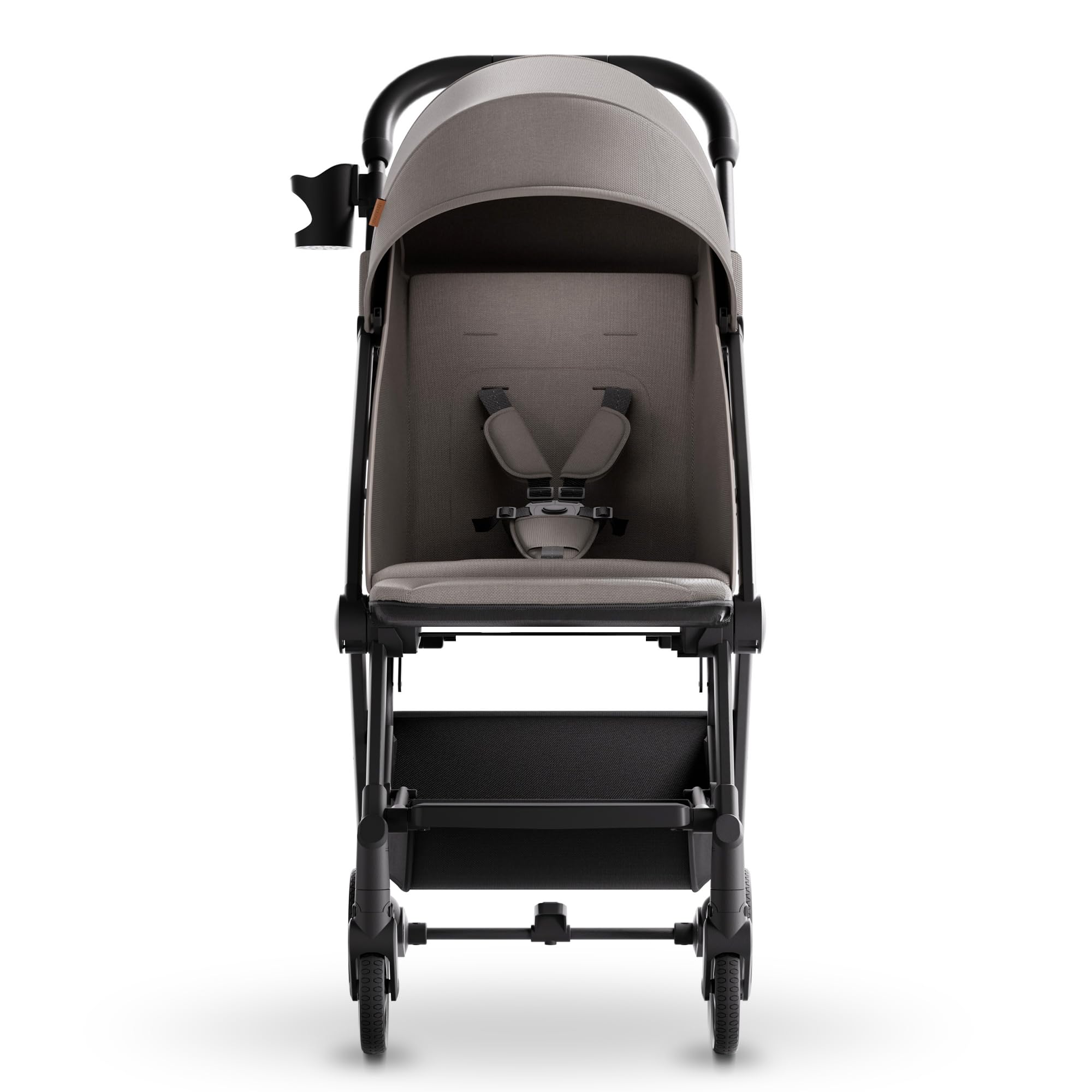Mompush Lithe V2 Lightweight Compact Travel Stroller with Snack Tray, Cup Holder & Rain Cover - Airplane Approved, One-Hand Fold, Near Flat Recline - Perfect for Air Travel, City Walks & Shopping Trips