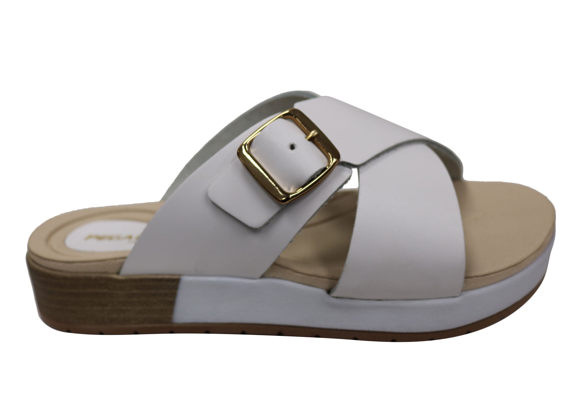 Gianna Women's Comfort Leather Slide Sandals - Handmade in Brazil - Perfect for Beach, Pool, and Casual Summer Wear