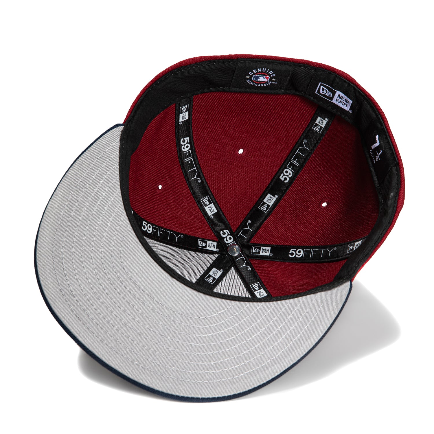 New Era 59Fifty Cleveland Guardians Alternate Logo Patch Word Hat - Cardinal, Navy, Metallic Gold - Official MLB Baseball Cap for Fans & Streetwear Fashion