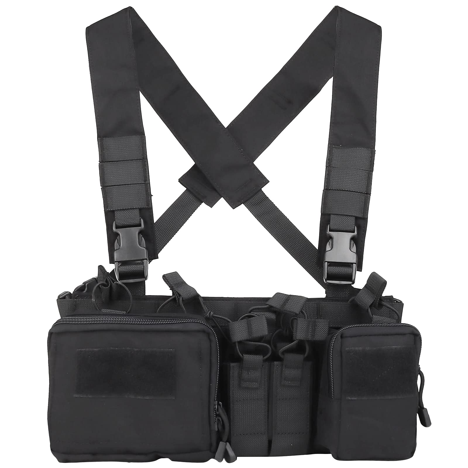 Huenco 500D Molle Multicam Tactical Assault Chest Rig Vest with Multi-Pockets - Military Gear for Airsoft, Hunting & Outdoor Adventures