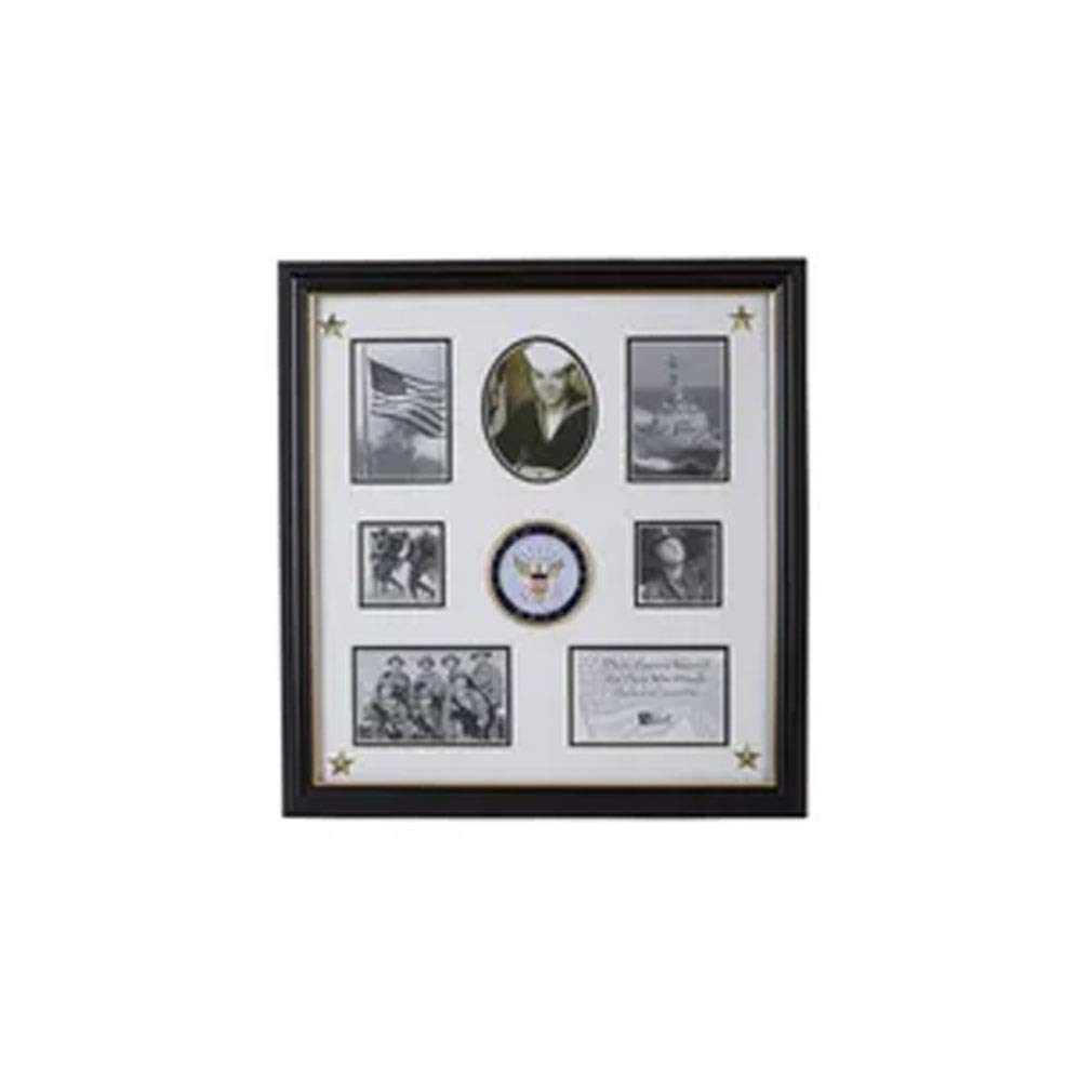 U.S. Navy Medallion 7-Photo Collage Frame with Stars - Patriotic Military Display for Home, Office & Gifts | Flags Connections