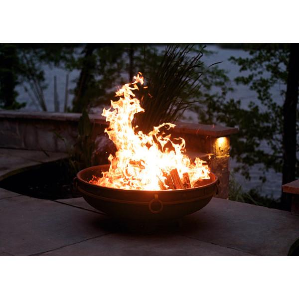 Emperor Fire Pit - Outdoor Wood Burning Fire Pit for Backyard, Patio & Camping - Heavy Duty Steel Fire Pit with Spark Screen & Poker - Perfect for Bonfires, S'mores & Outdoor Gatherings