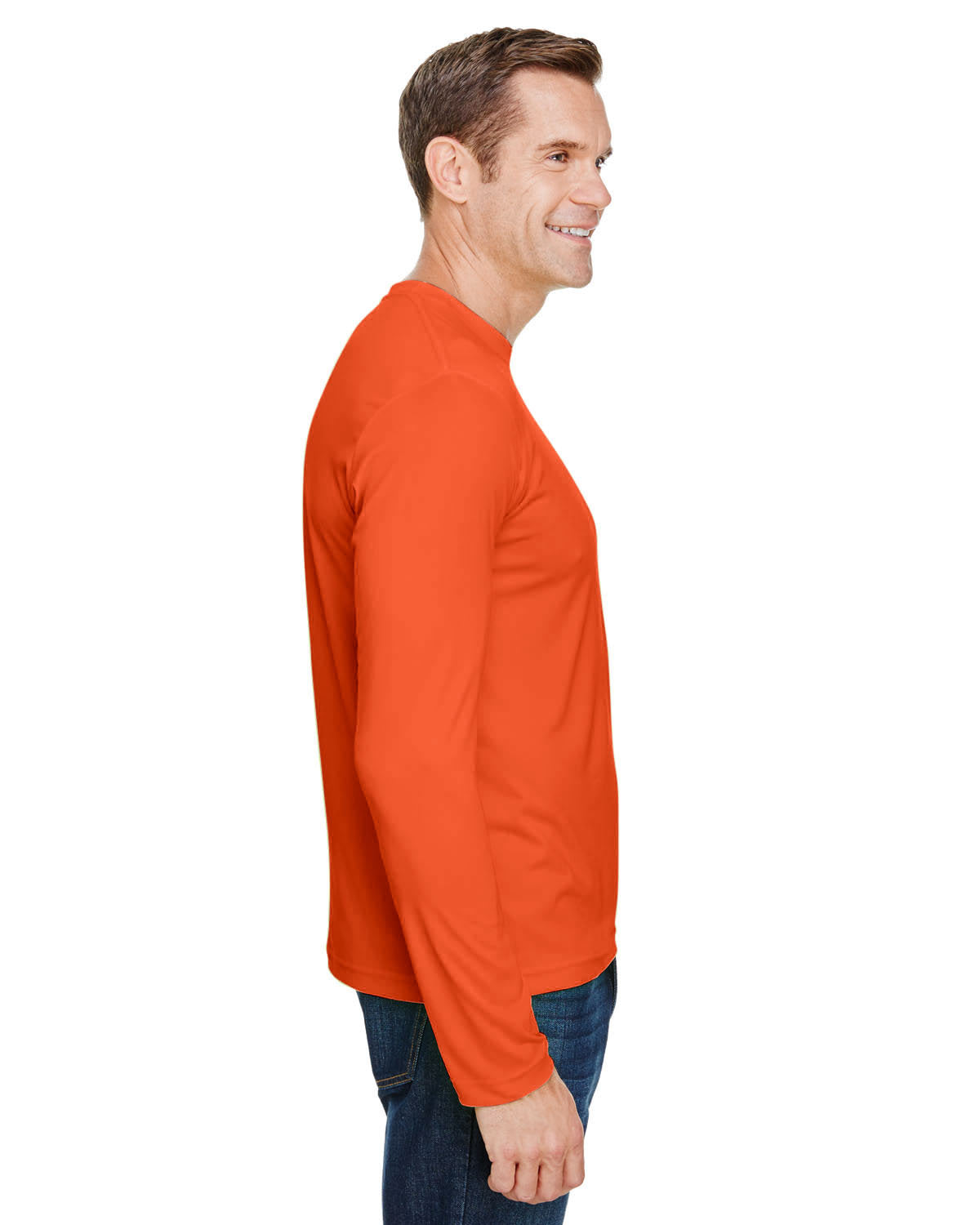 Bayside BA5360 Unisex 4.5 oz 100% Polyester Performance Long Sleeve T-Shirt - Moisture Wicking Athletic Shirt for Workouts, Running & Outdoor Activities