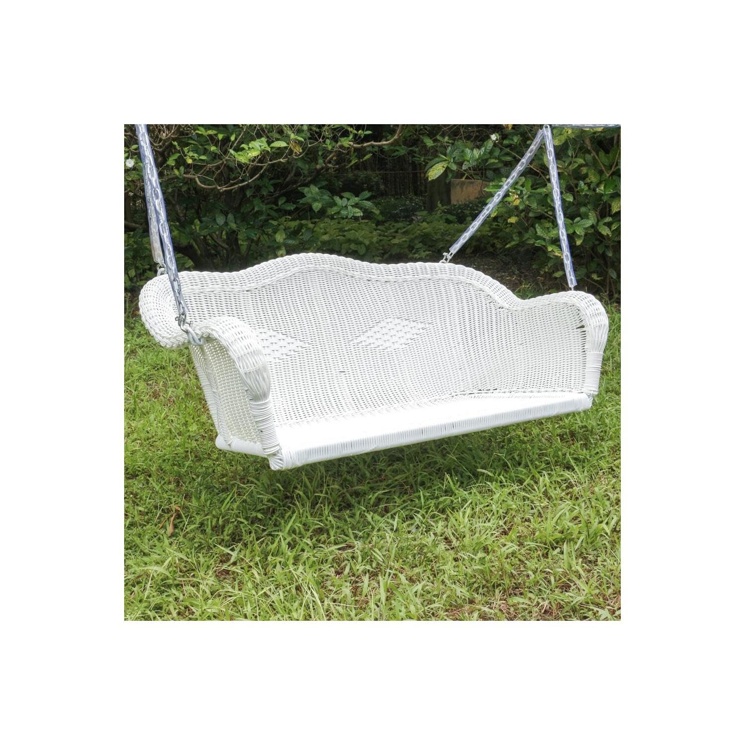 Resin Wicker Hanging Loveseat Swing - Outdoor Patio Furniture for Porch, Garden & Backyard Relaxation | Durable Weather-Resistant Hanging Chair with Cushion | Perfect for Reading, Lounging & Enjoying Nature