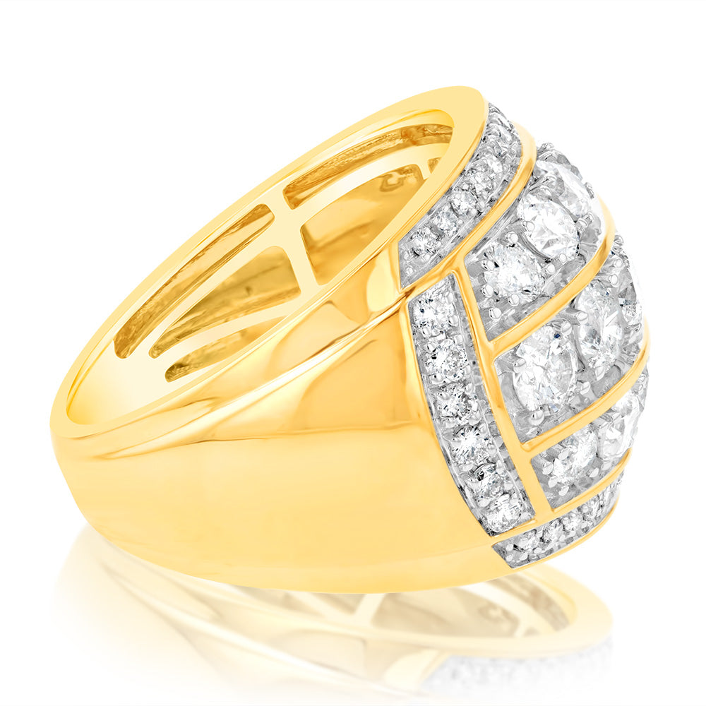 3 Carat Diamond Men's Ring in 10K Yellow Gold - Luxury Wedding Band & Anniversary Gift for Him