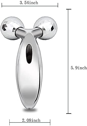 360° Rotating 3D Face & Body Massage Roller - Skin Lifting, Wrinkle Reduction, Facial Contouring Tool (Silver) | Perfect for Home Spa, Anti-Aging Routine & Relaxation Therapy
